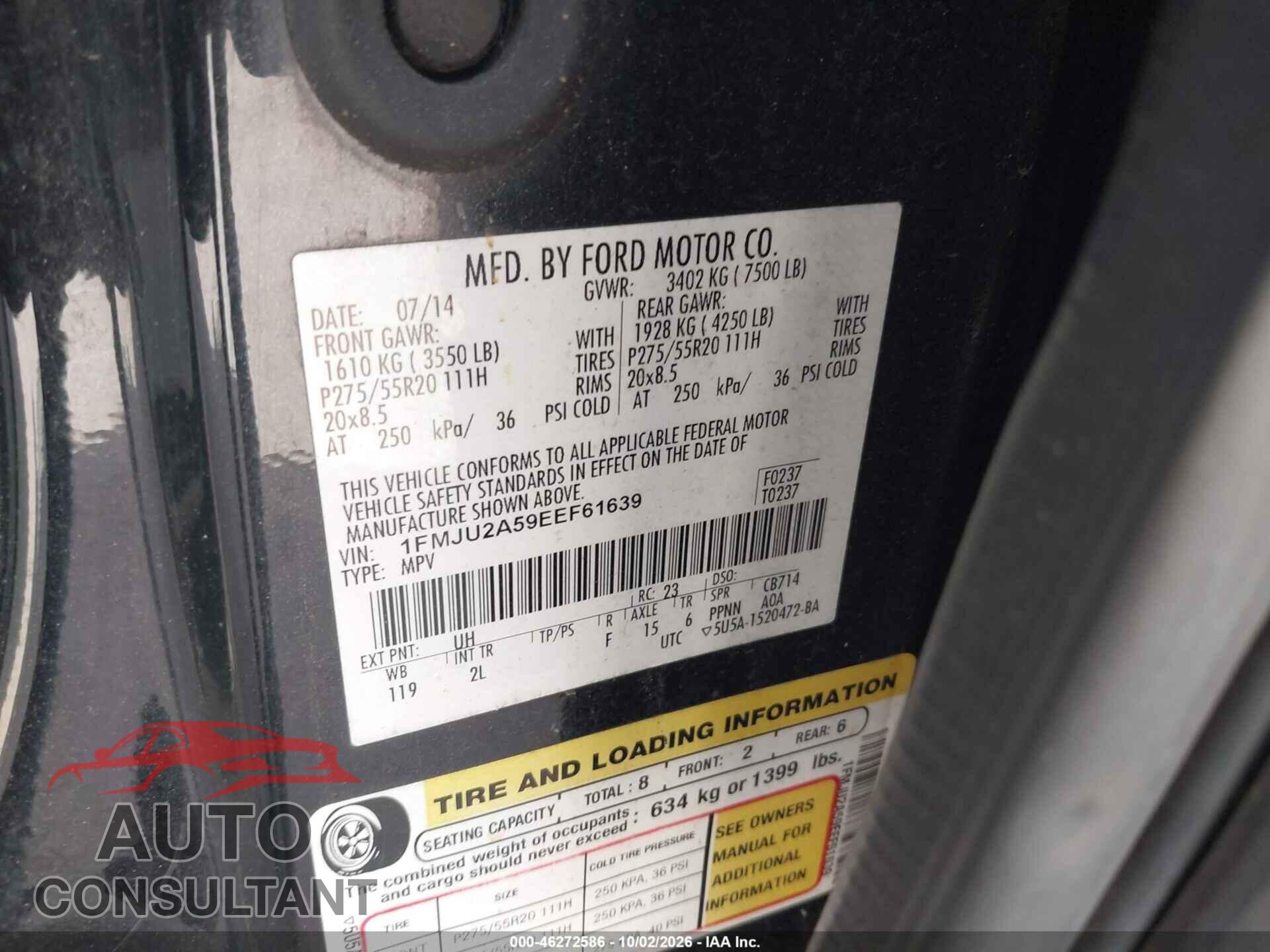 FORD EXPEDITION 2014 - 1FMJU2A59EEF61639