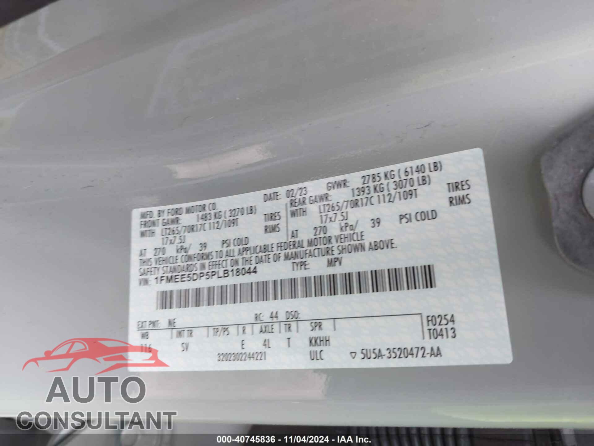 FORD BRONCO 2023 - 1FMEE5DP5PLB18044