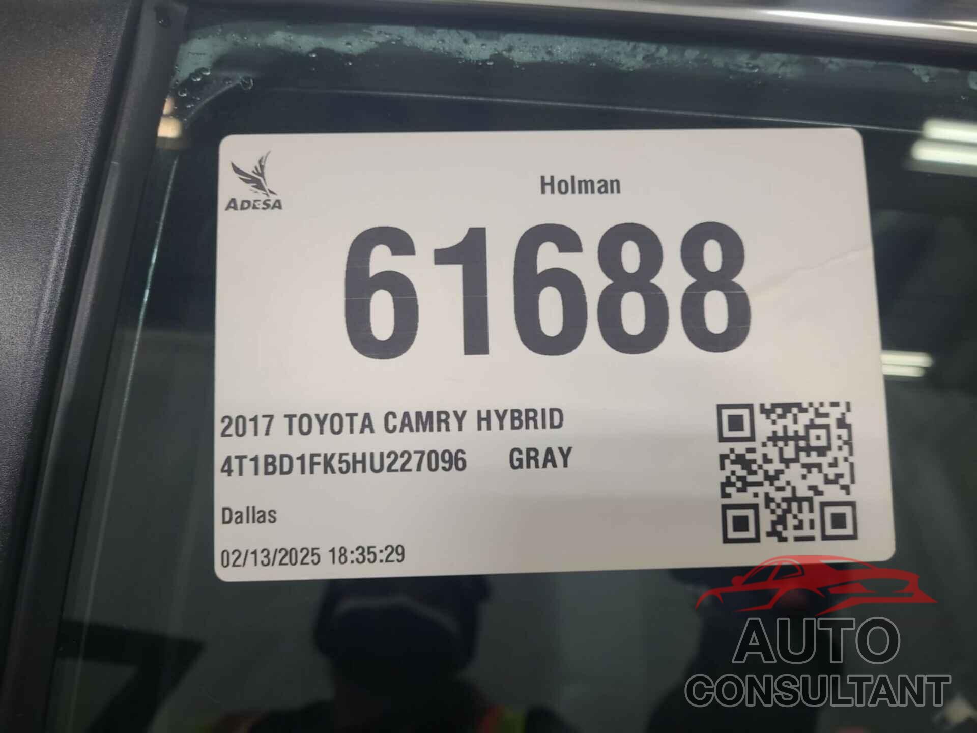 TOYOTA CAMRY 2017 - 4T1BD1FK5HU227096