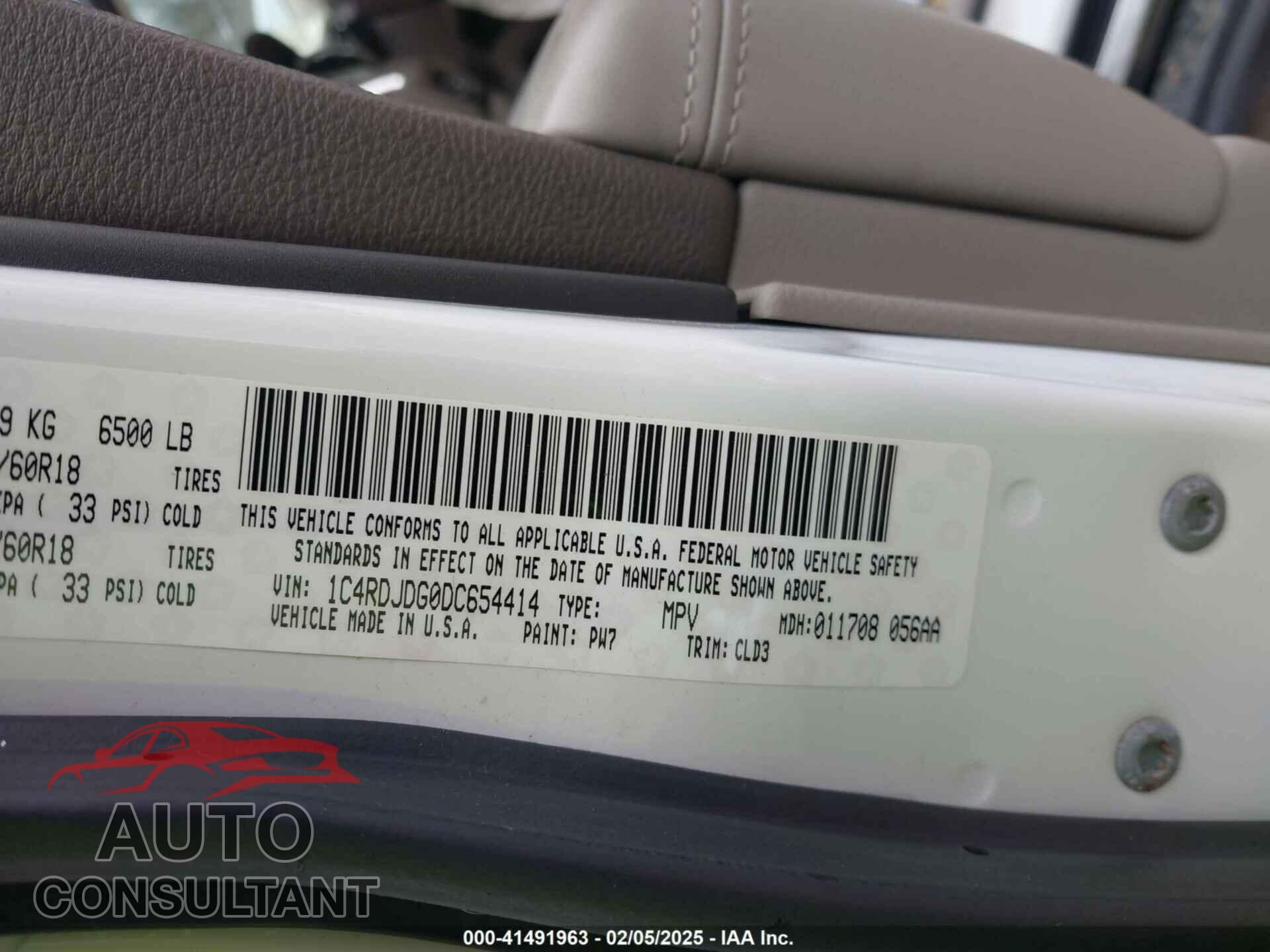 DODGE DURANGO 2013 - 1C4RDJDG0DC654414