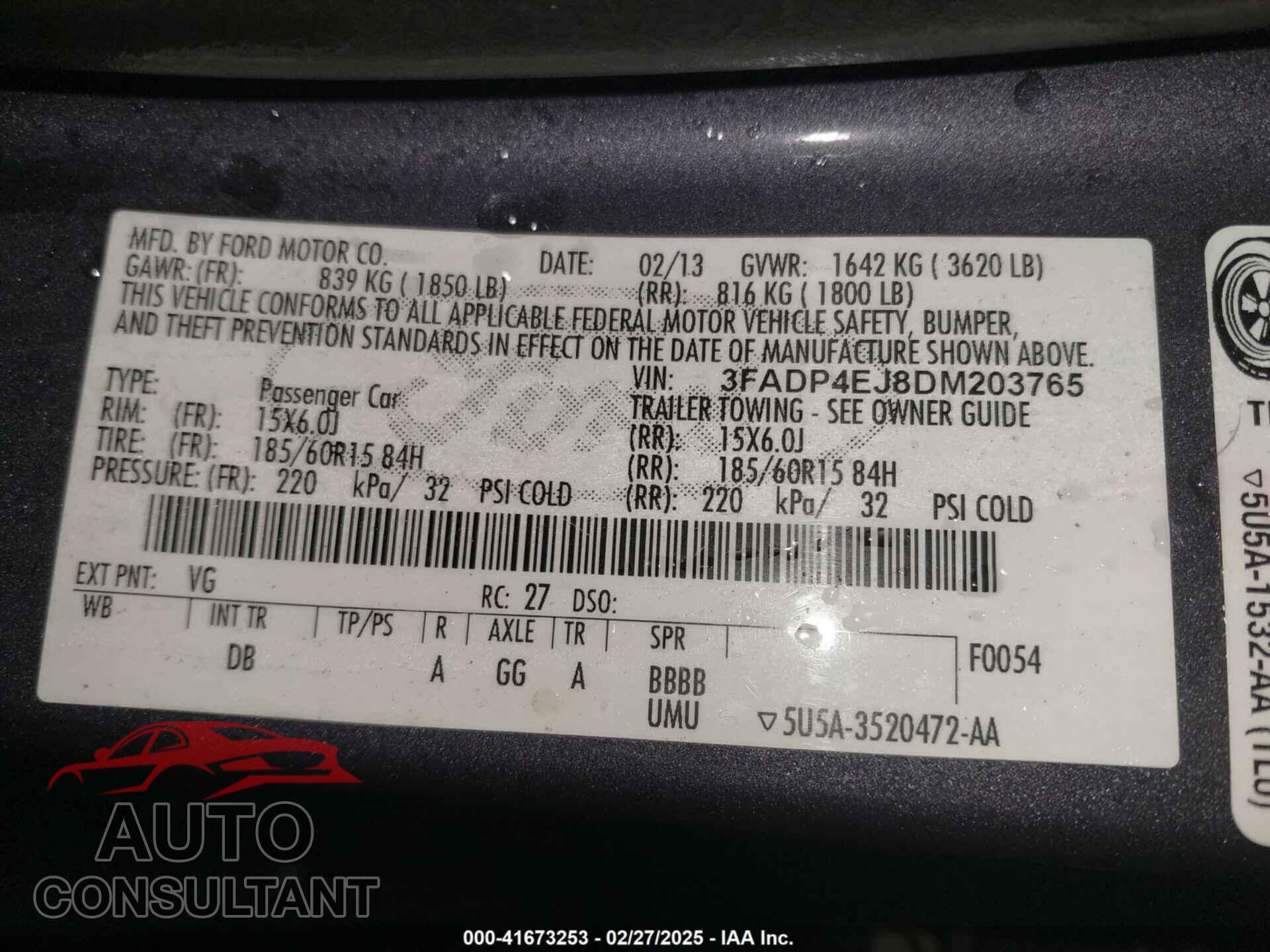 FORD FIESTA 2013 - 3FADP4EJ8DM203765