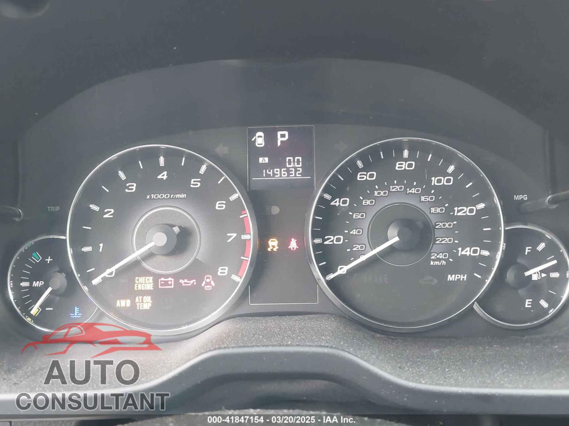 SUBARU OUTBACK 2011 - 4S4BRBFC4B3328451