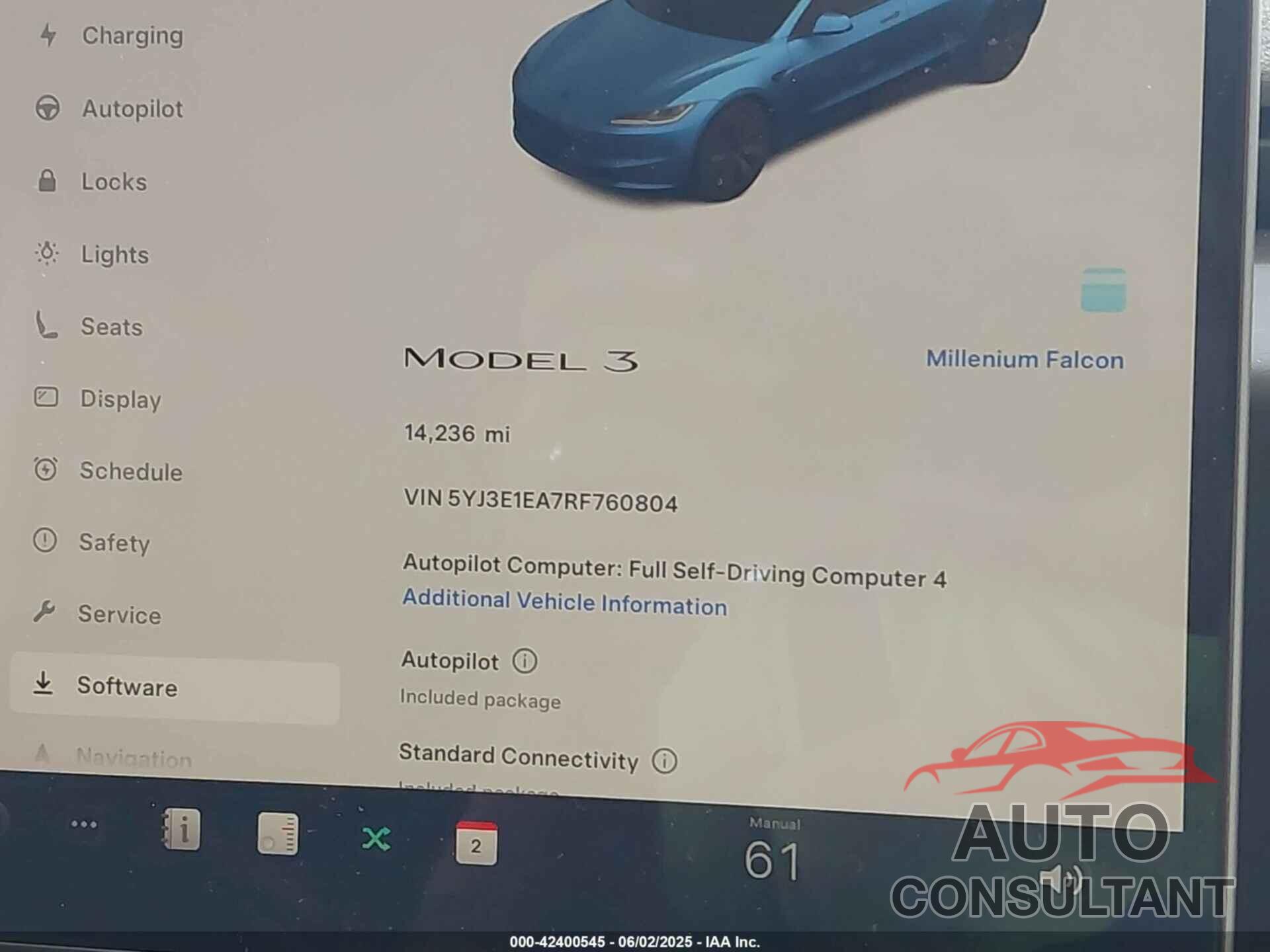 TESLA MODEL 3 2024 - 5YJ3E1EA7RF760804