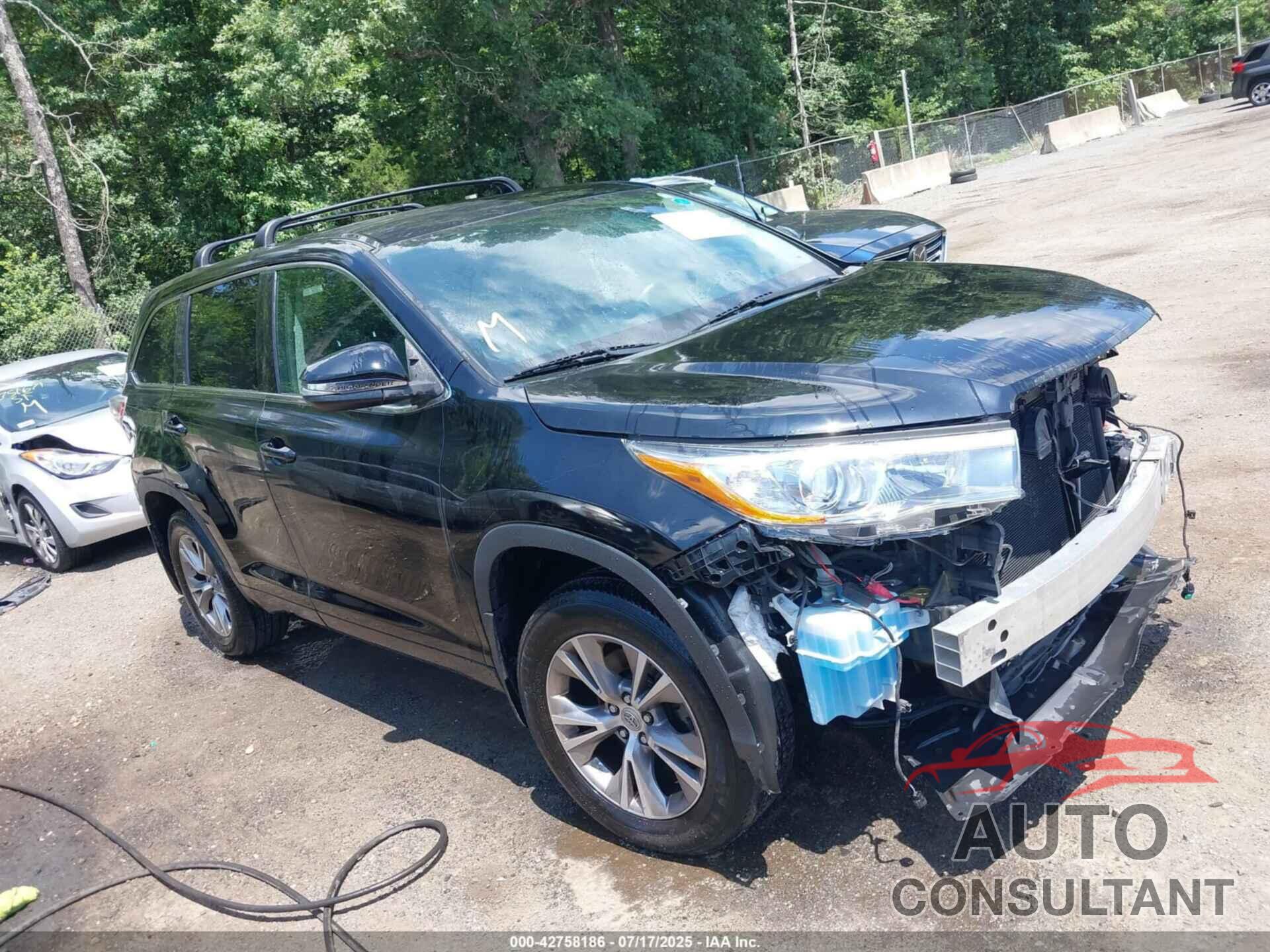 TOYOTA HIGHLANDER 2015 - 5TDBKRFH0FS141967