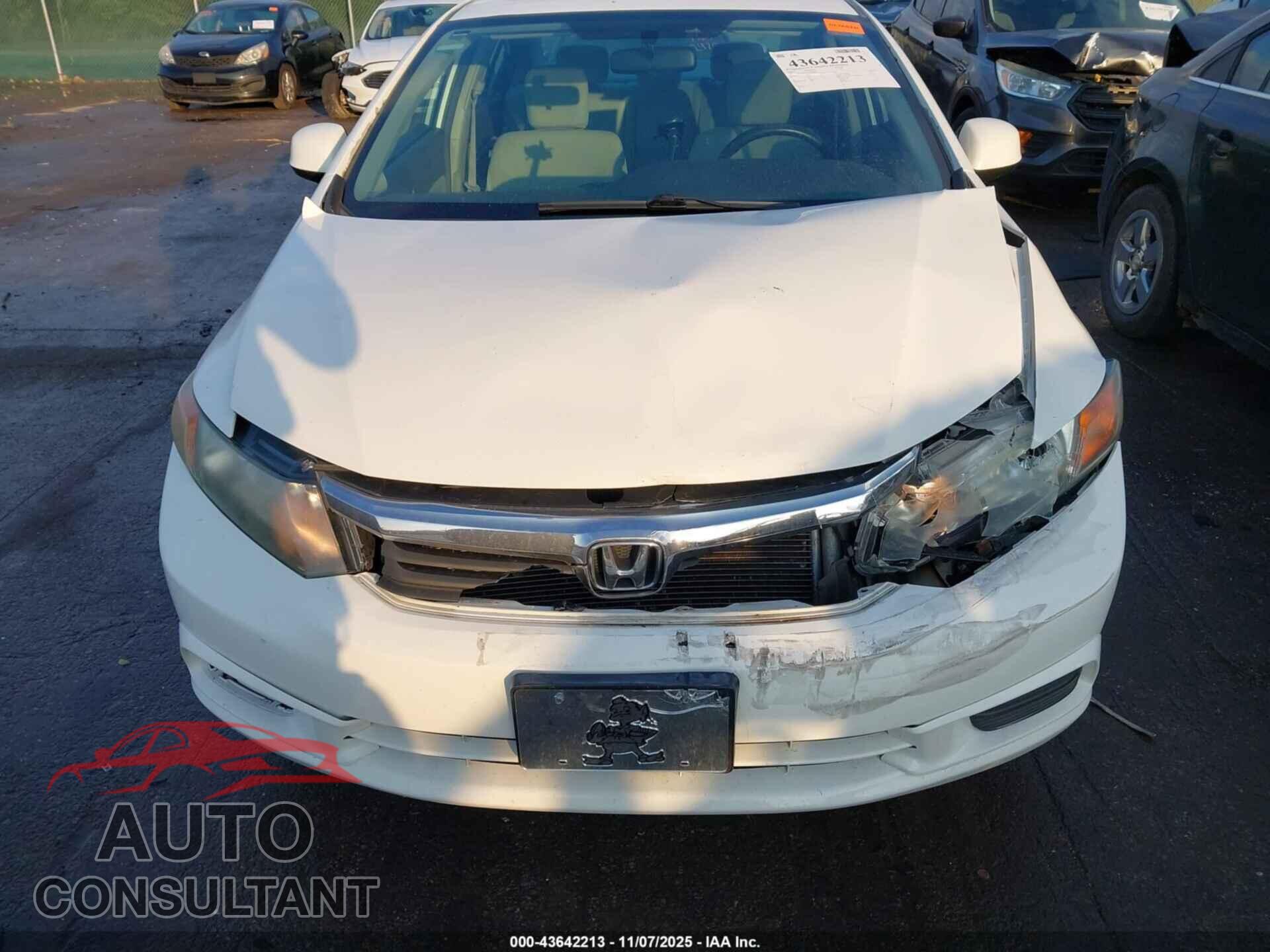 HONDA CIVIC 2012 - 19XFB2F81CE311042
