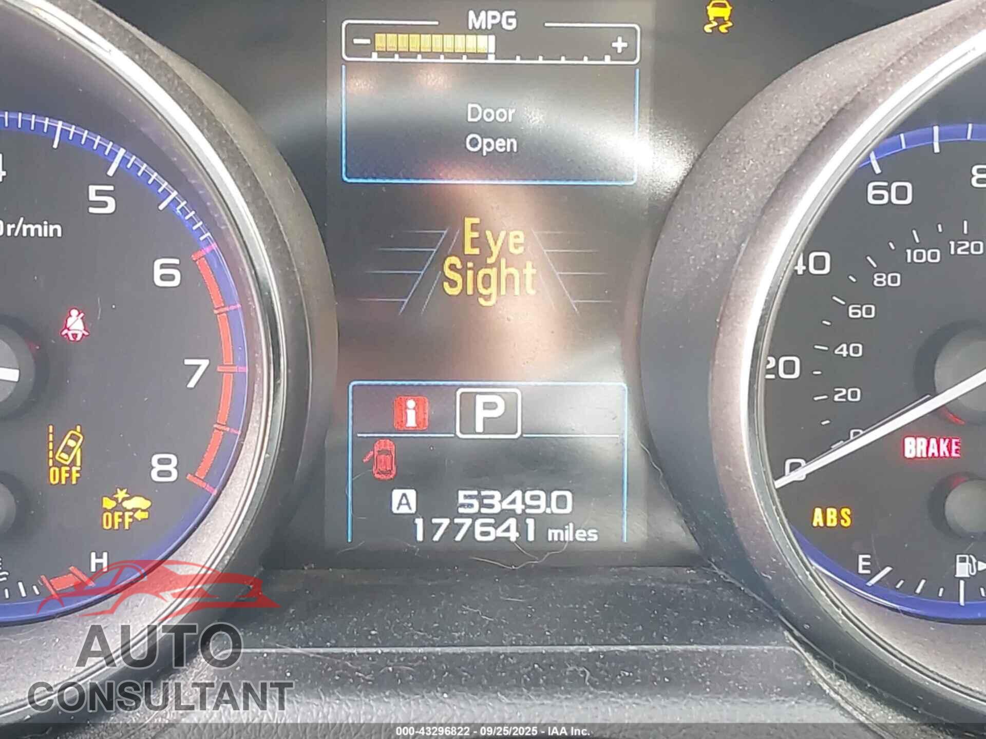 SUBARU OUTBACK 2016 - 4S4BSAFC8G3317653