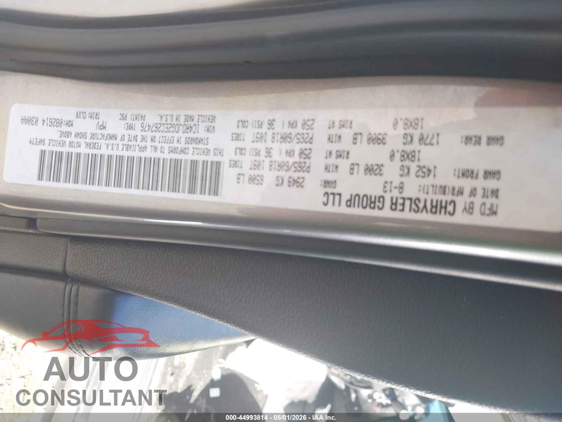 DODGE DURANGO 2014 - 1C4RDJDG2EC267476