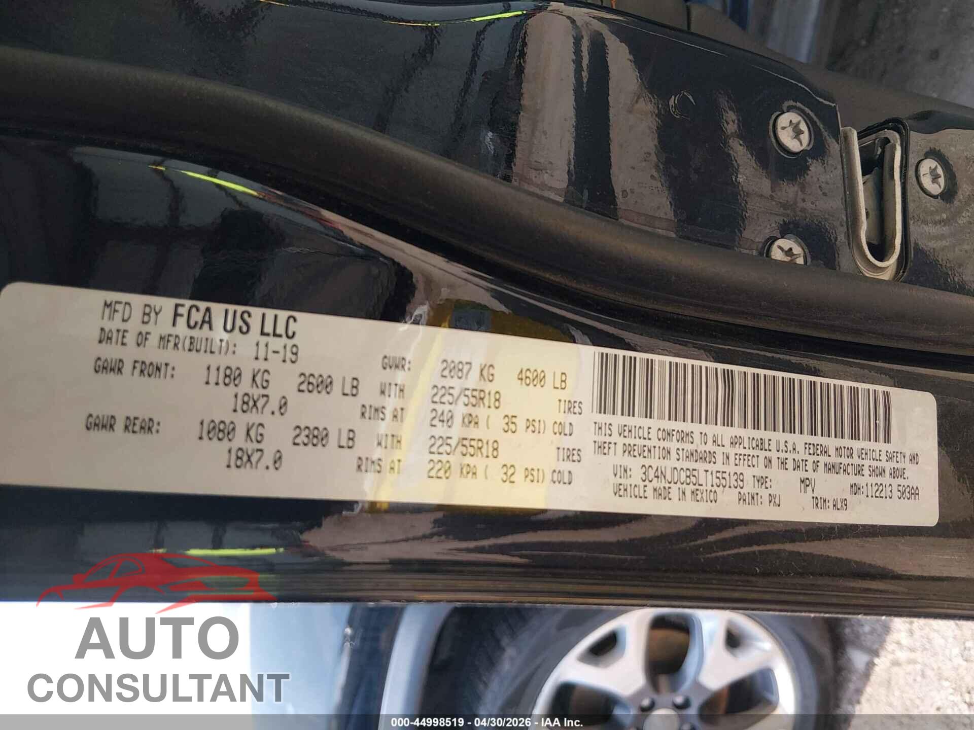 JEEP COMPASS 2020 - 3C4NJDCB5LT155139
