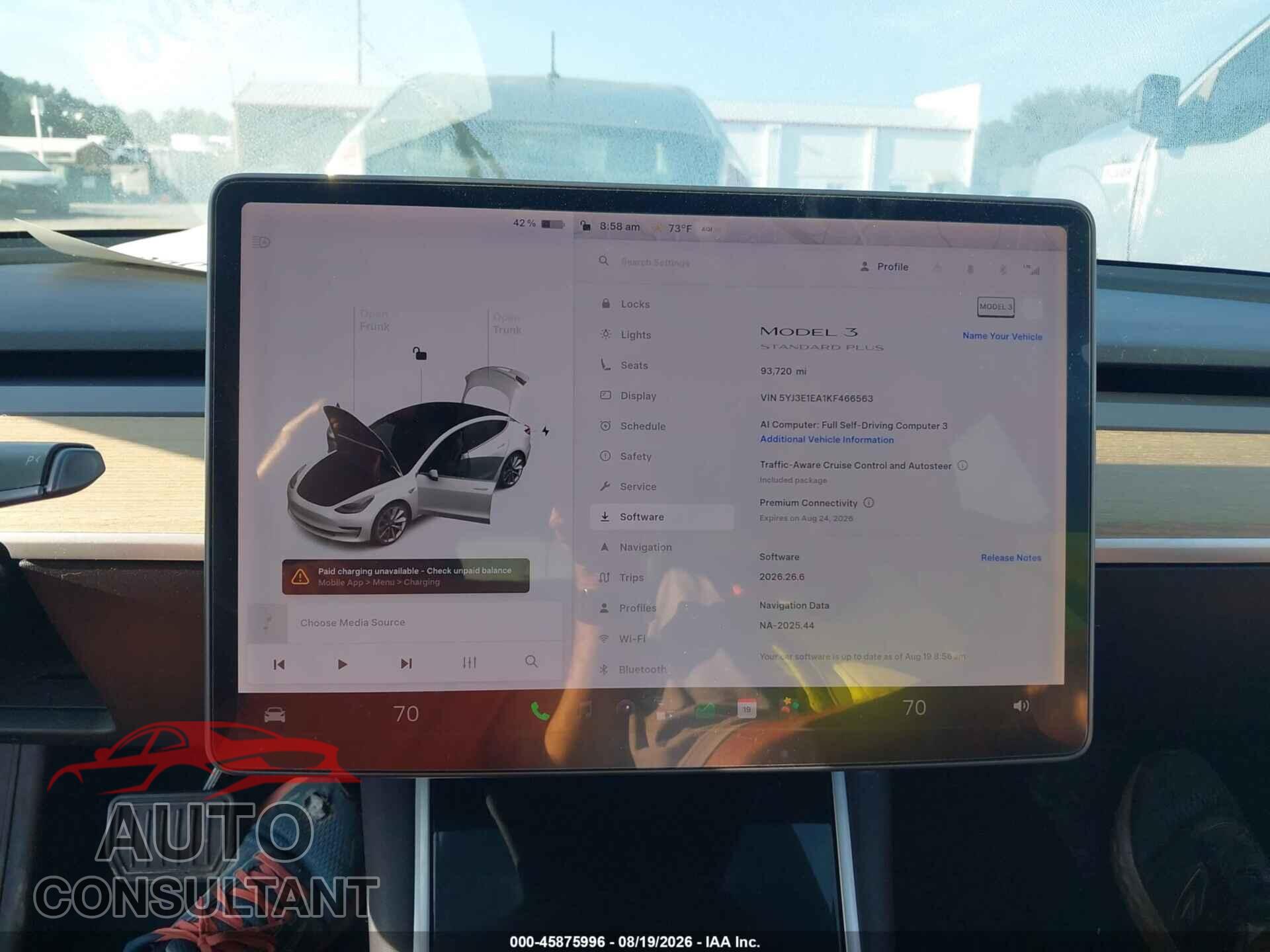 TESLA MODEL 3 2019 - 5YJ3E1EA1KF466563
