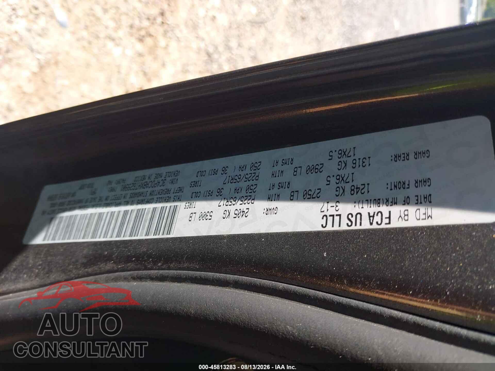 DODGE JOURNEY 2017 - 3C4PDCABXHT629901