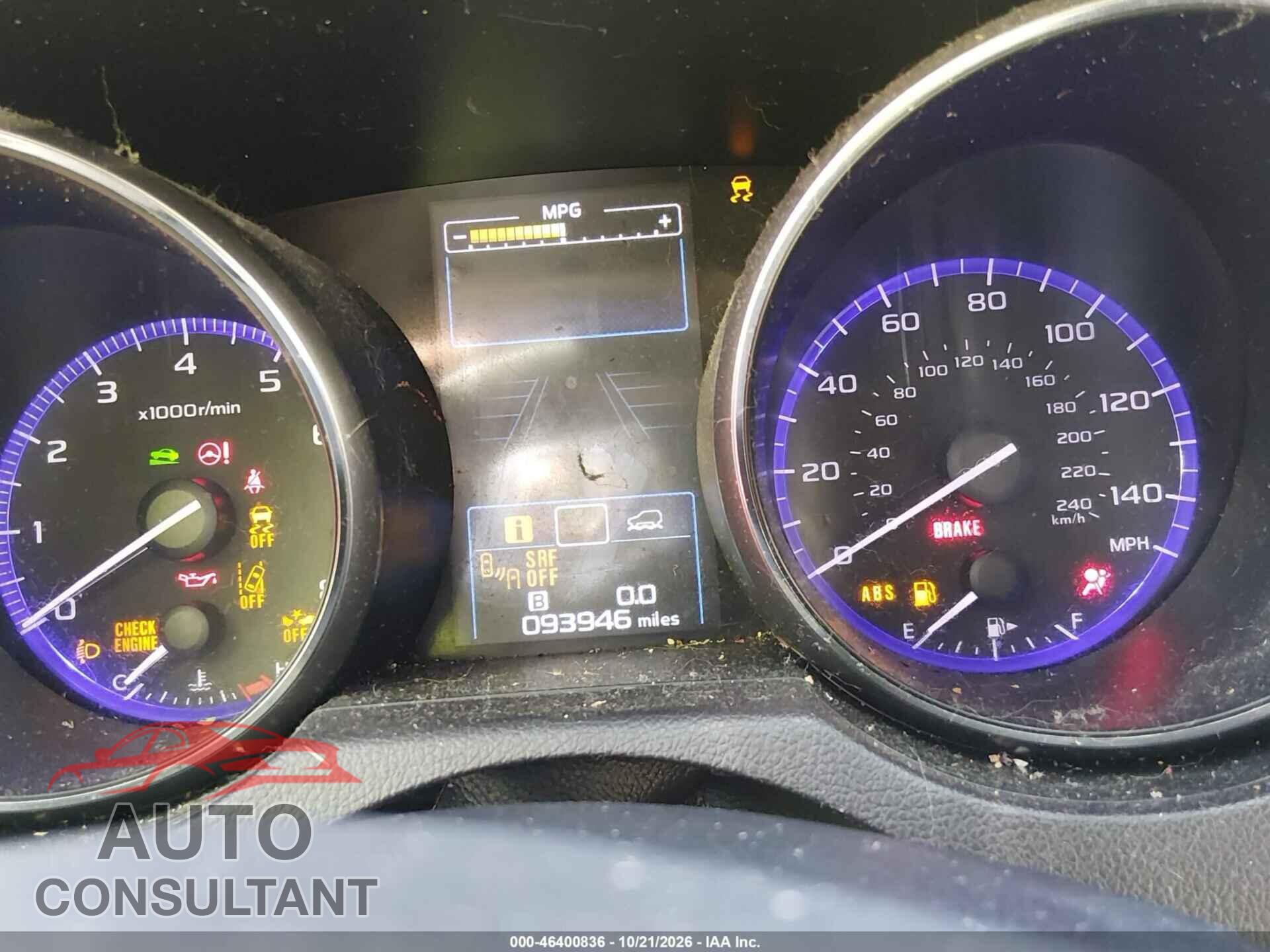 SUBARU OUTBACK 2017 - 4S4BSANC7H3369858