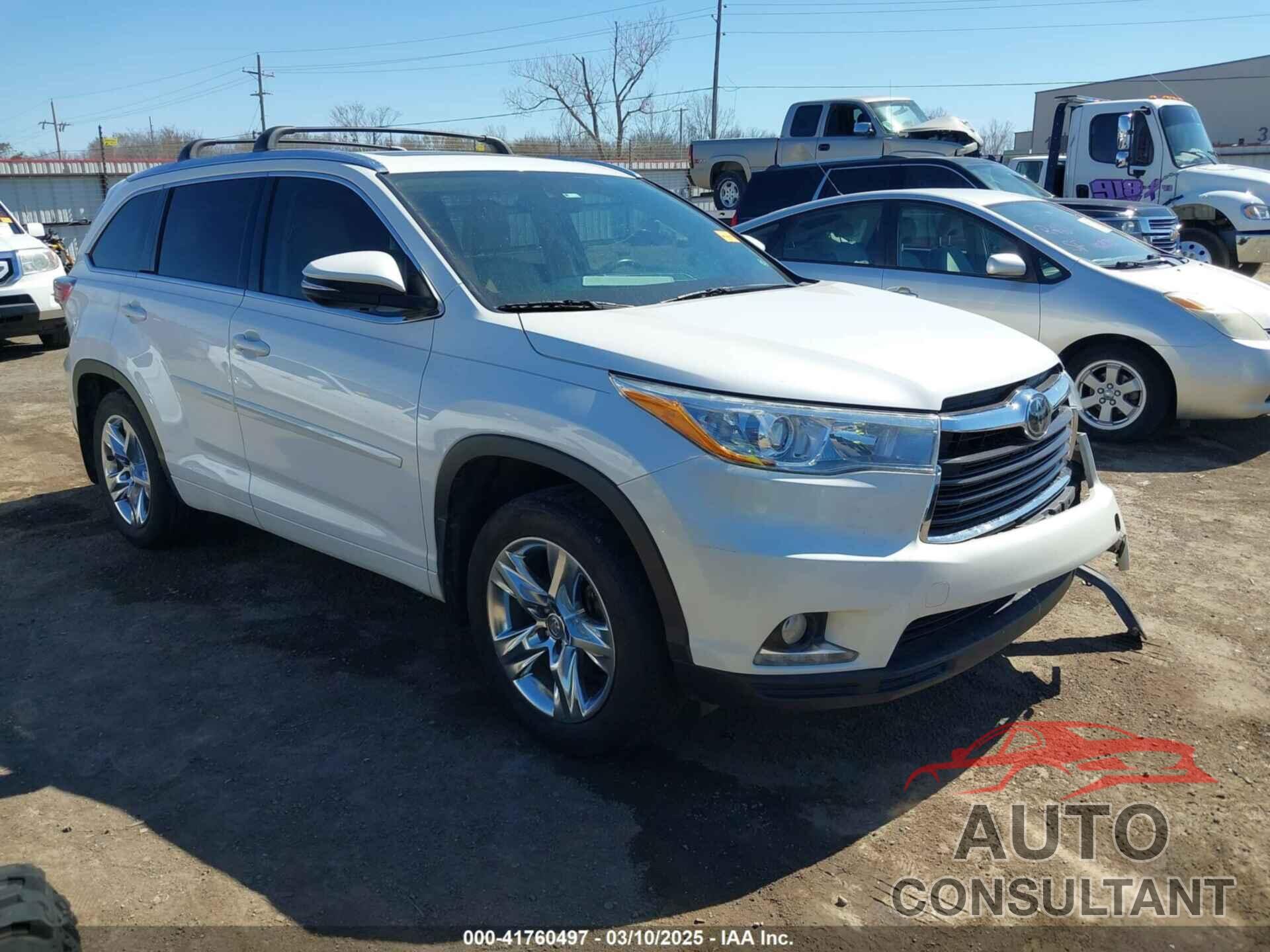 TOYOTA HIGHLANDER 2015 - 5TDDKRFH9FS157559