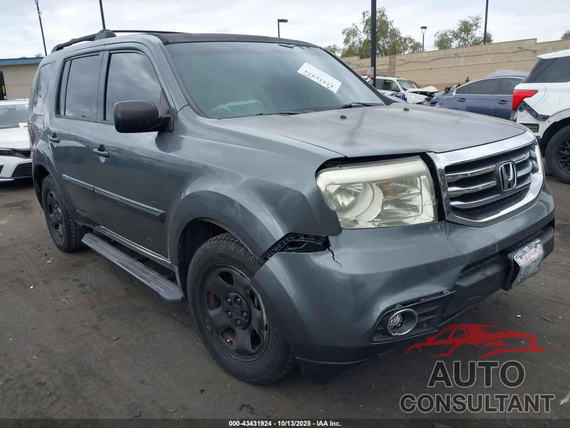 HONDA PILOT 2012 - 5FNYF3H26CB014239