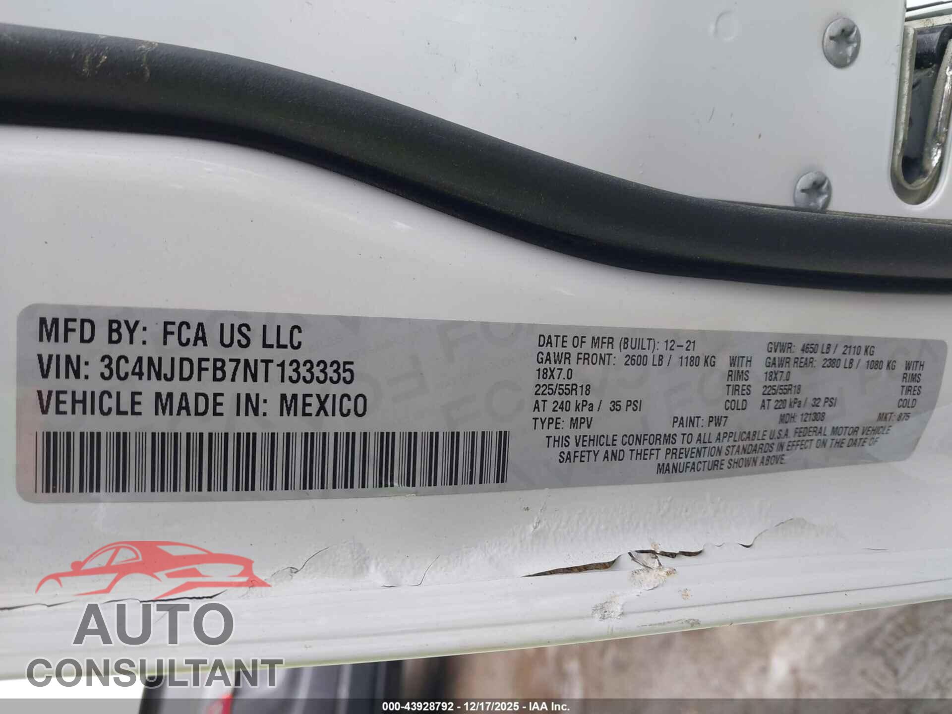 JEEP COMPASS 2022 - 3C4NJDFB7NT133335