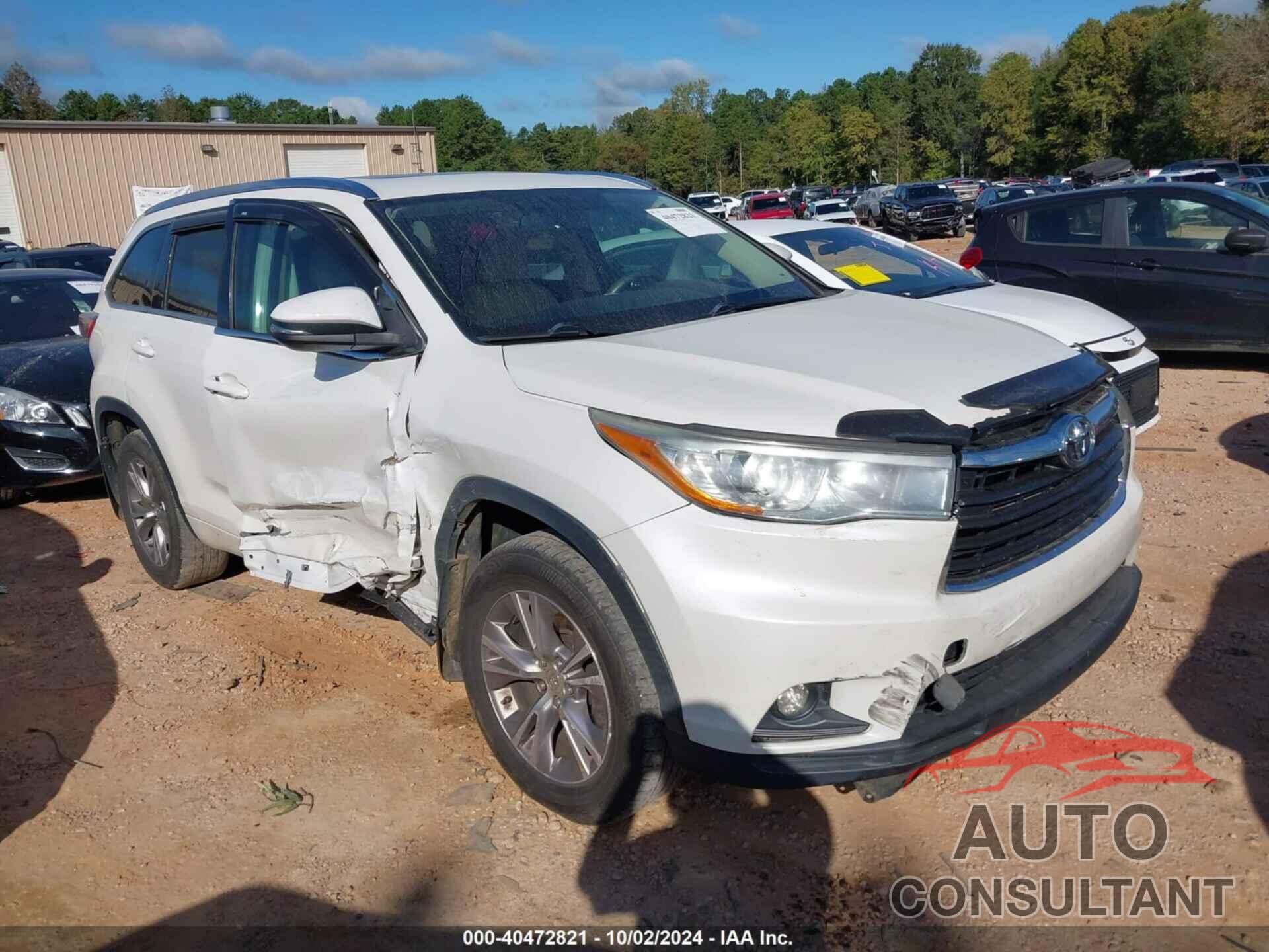 TOYOTA HIGHLANDER 2015 - 5TDJKRFH9FS214409