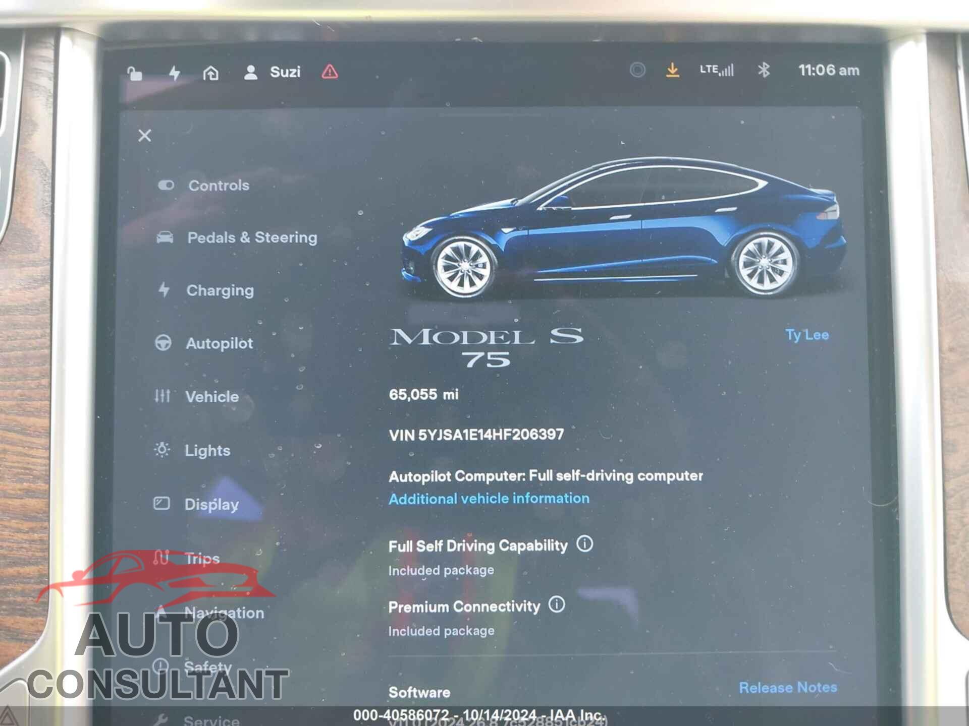 TESLA MODEL S 2017 - 5YJSA1E14HF206397