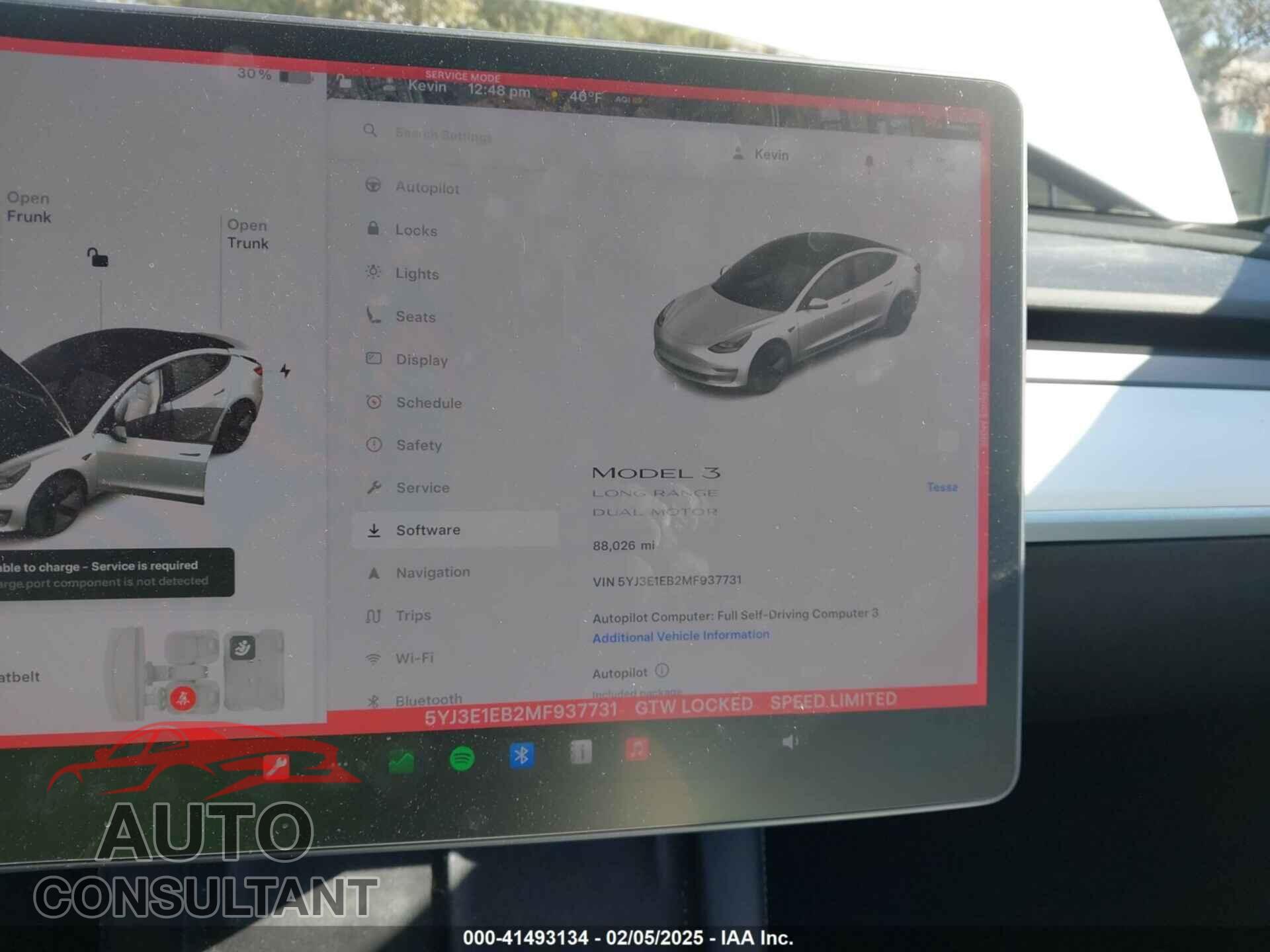 TESLA MODEL 3 2021 - 5YJ3E1EB2MF937731