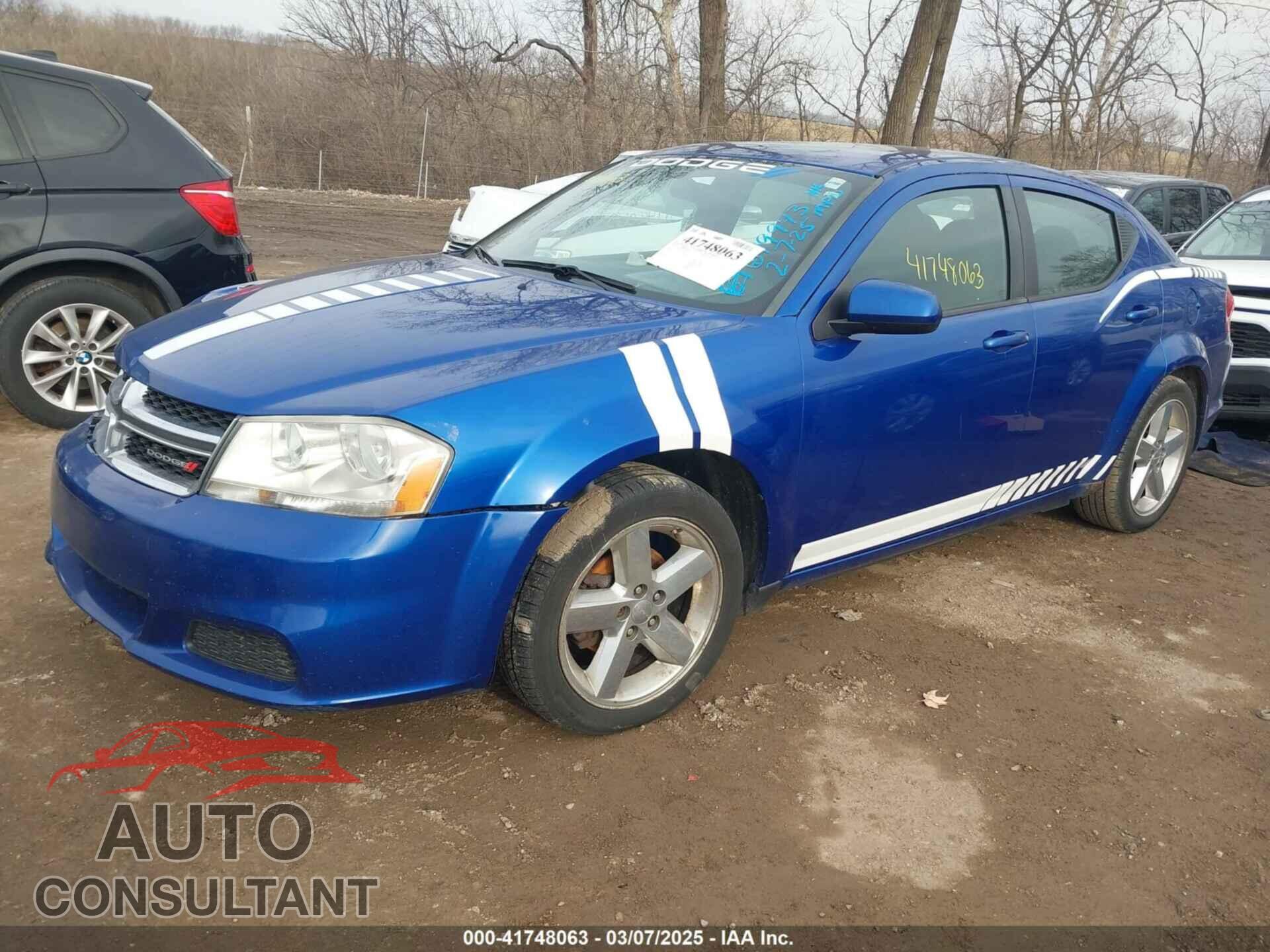 DODGE AVENGER 2012 - 1C3CDZCB9CN312350