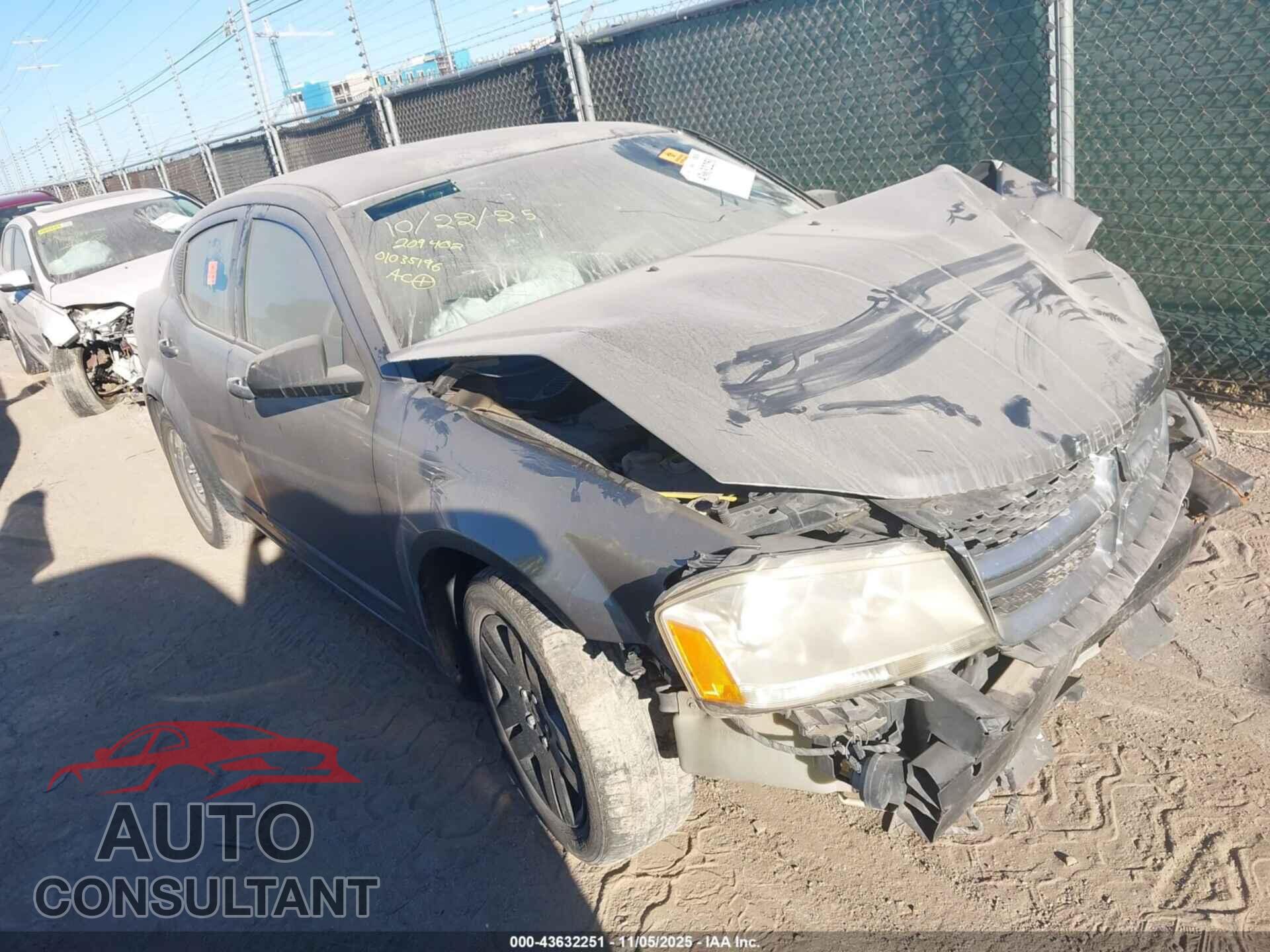 DODGE AVENGER 2012 - 1C3CDZAB9CN209402