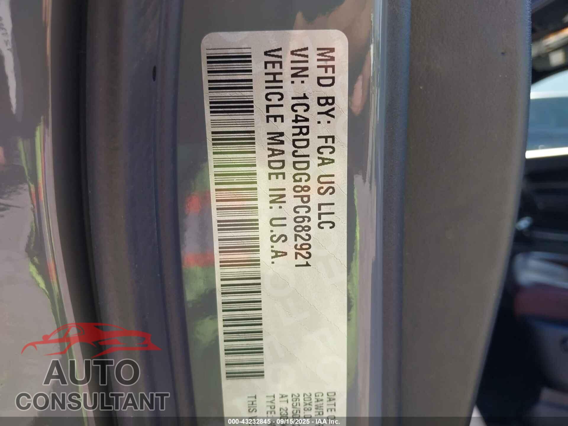 DODGE DURANGO 2023 - 1C4RDJDG8PC682921