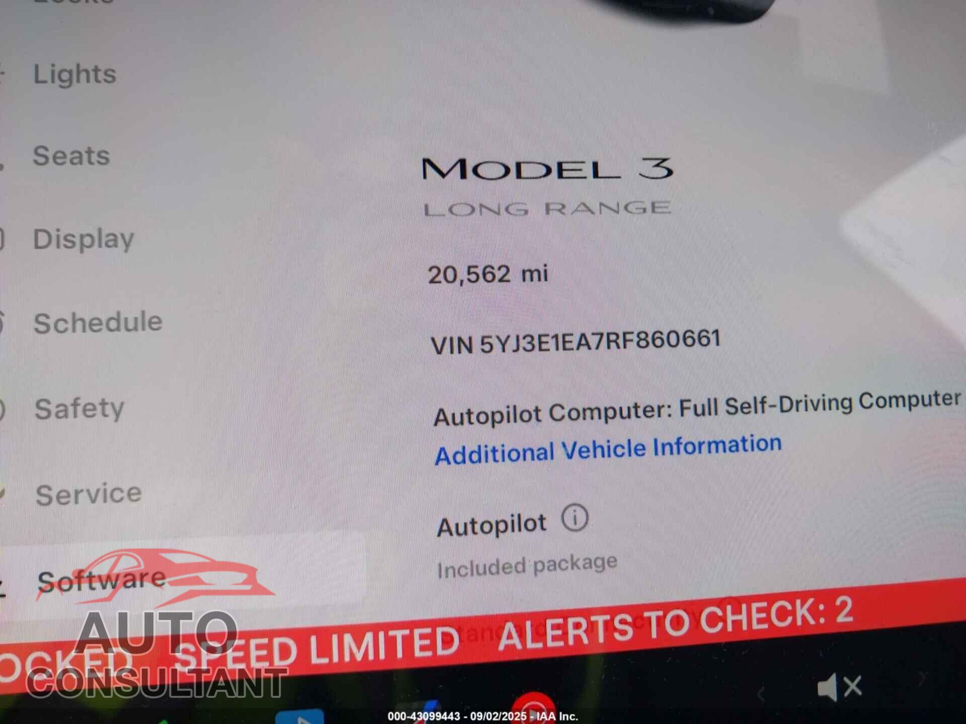 TESLA MODEL 3 2024 - 5YJ3E1EA7RF860661