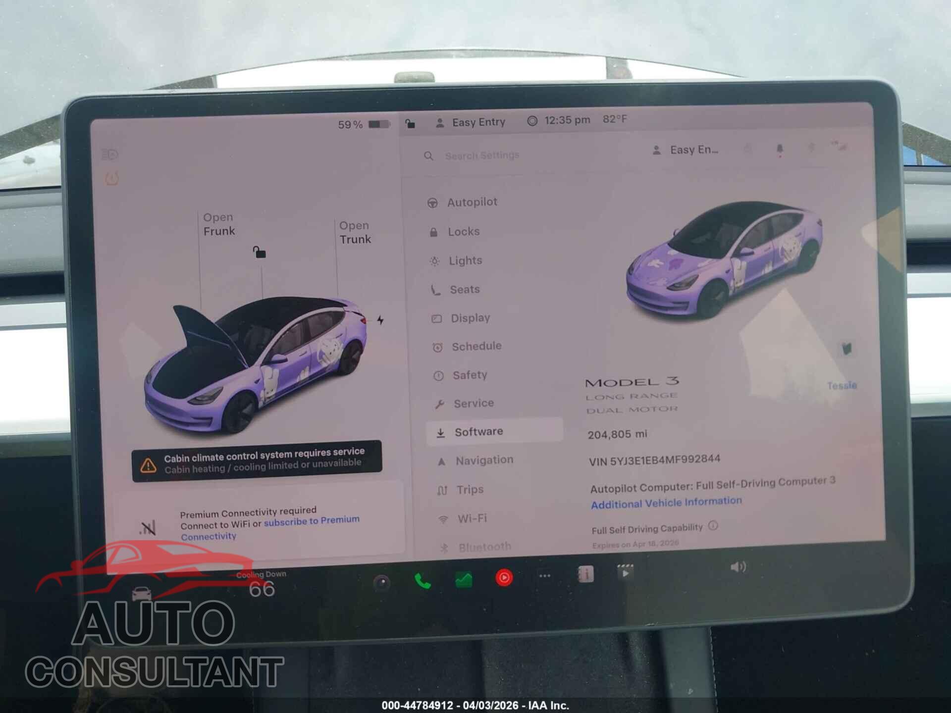 TESLA MODEL 3 2021 - 5YJ3E1EB4MF992844