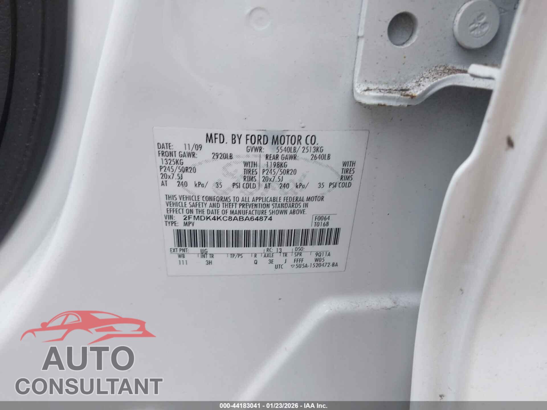 FORD EDGE 2010 - 2FMDK4KC8ABA64874