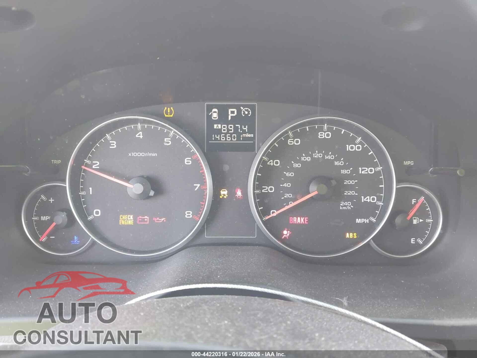 SUBARU OUTBACK 2014 - 4S4BRBCC4E3245546