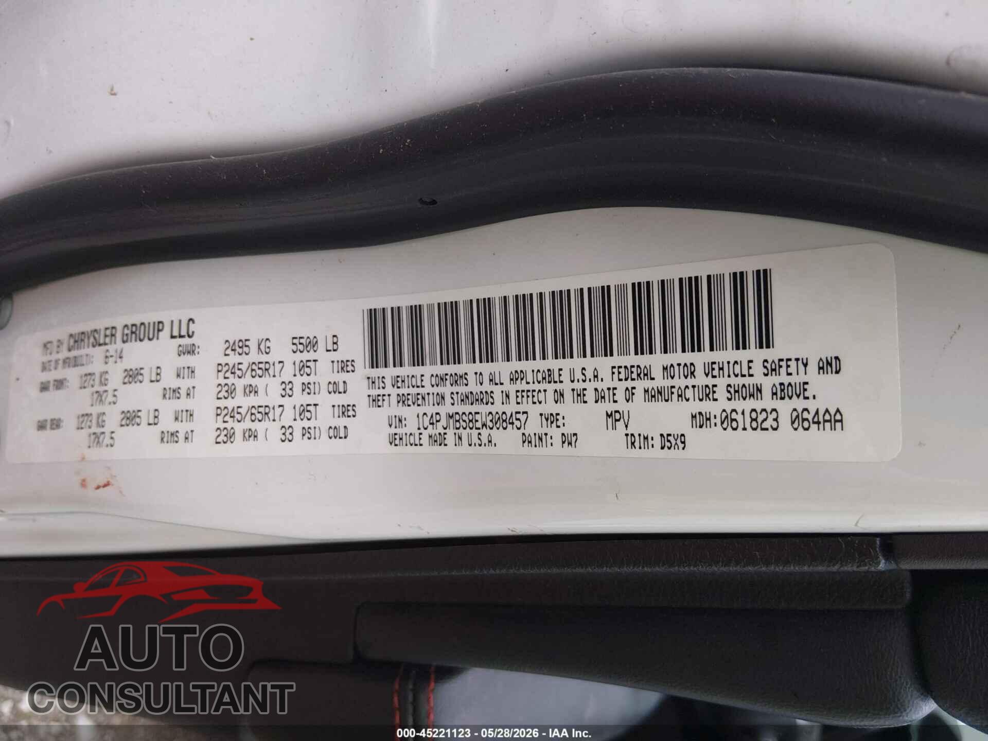 JEEP CHEROKEE 2014 - 1C4PJMBS8EW308457