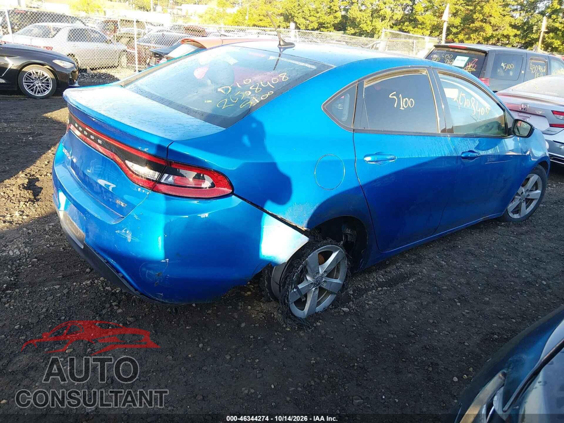 DODGE DART 2015 - 1C3CDFBB1FD415806