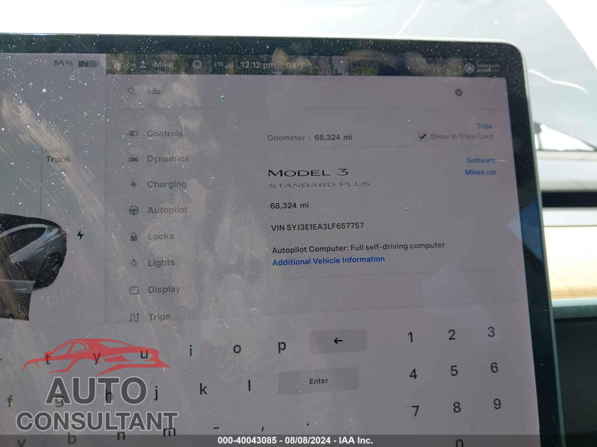 TESLA MODEL 3 2020 - 5YJ3E1EA3LF657757