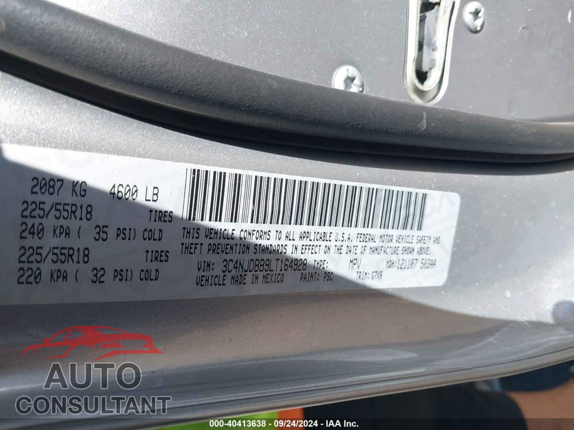 JEEP COMPASS 2020 - 3C4NJDBB9LT164928