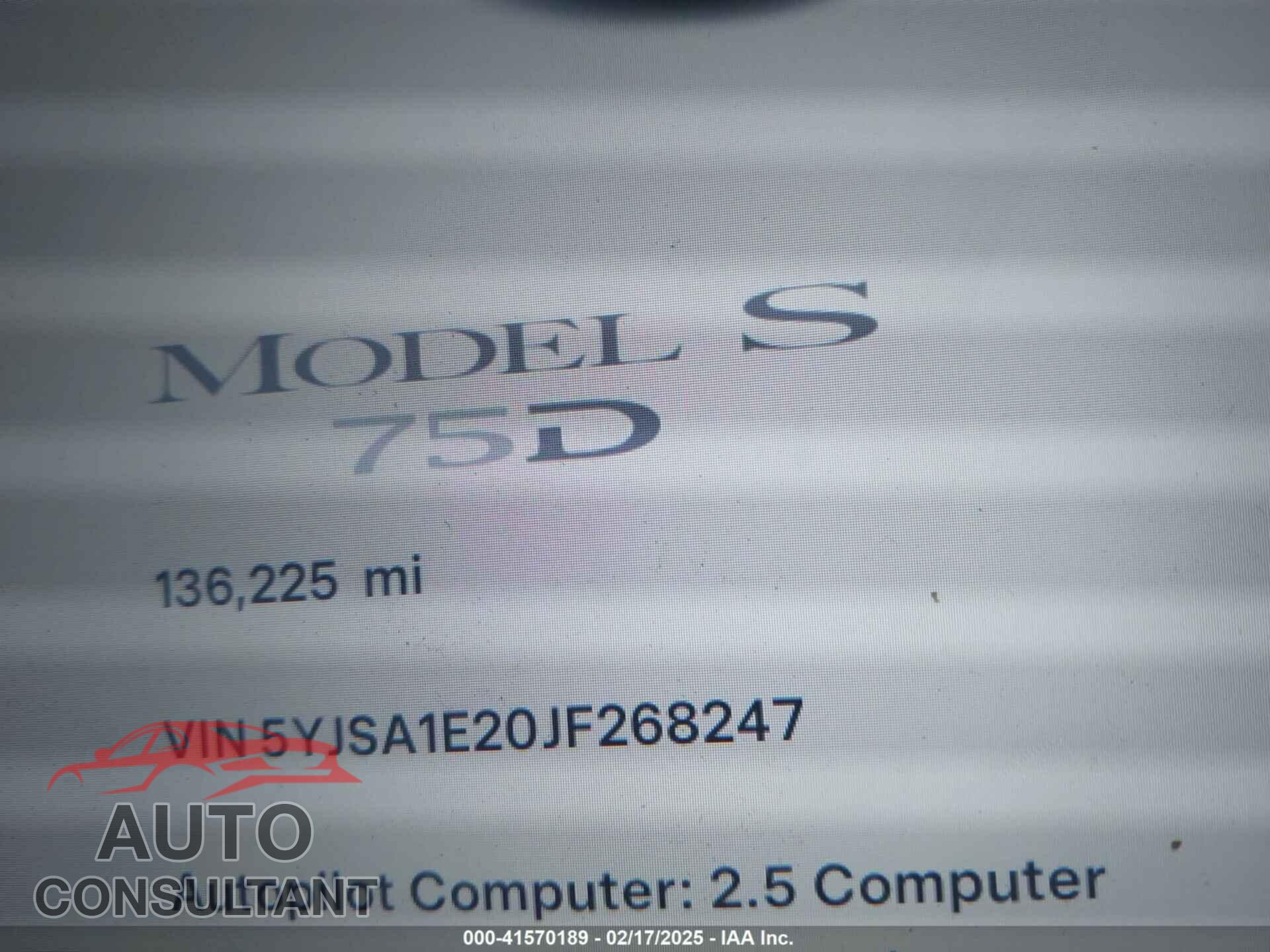 TESLA MODEL S 2018 - 5YJSA1E20JF268247