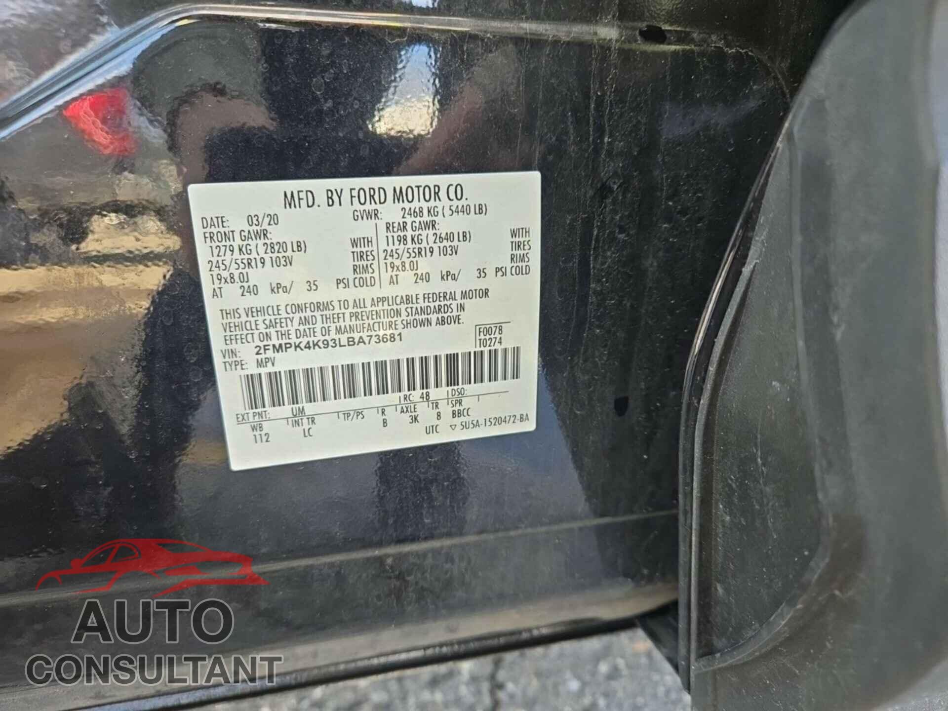 FORD EDGE 2020 - 2FMPK4K93LBA73681