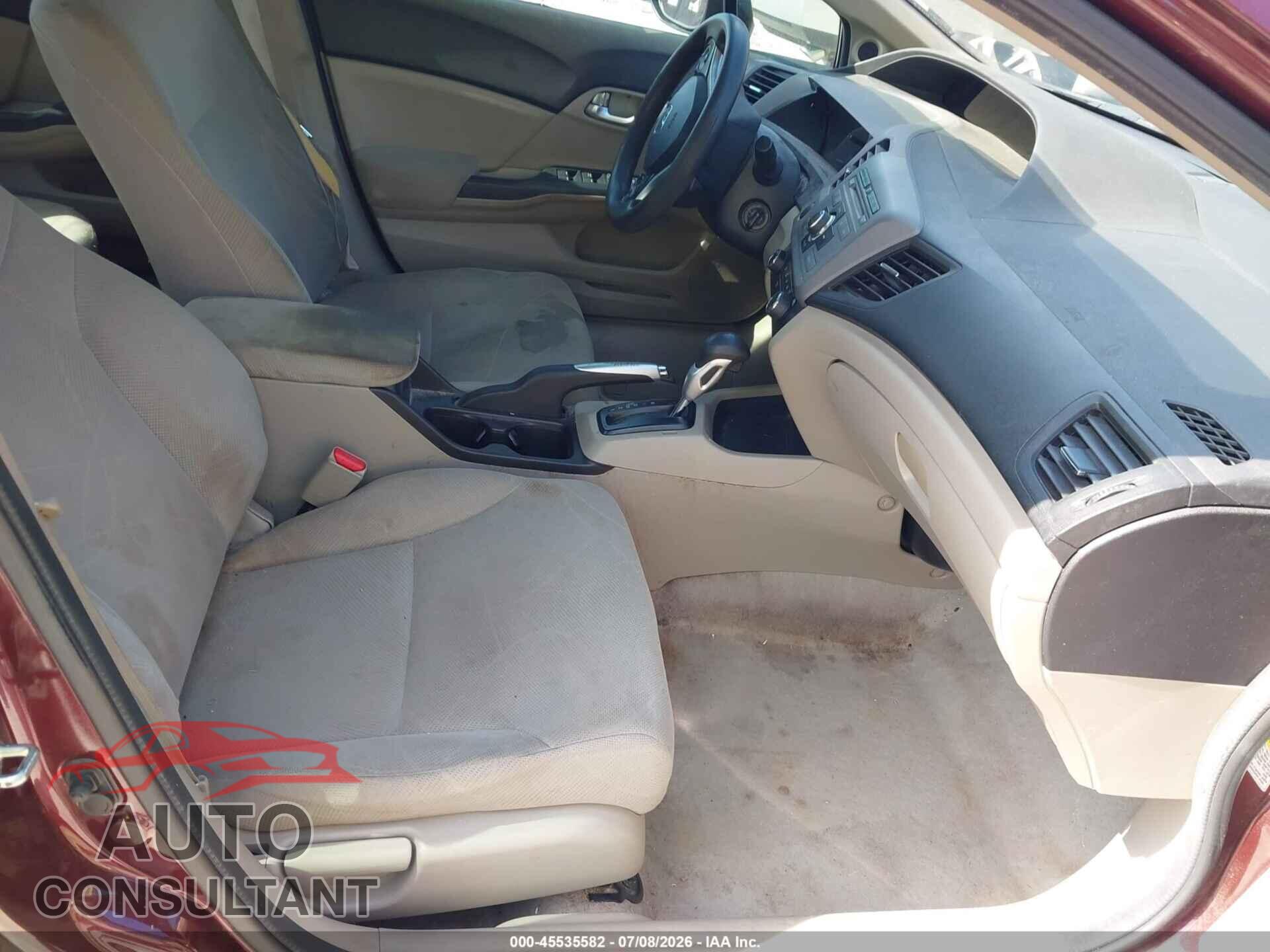 HONDA CIVIC 2012 - 19XFB2F80CE108367