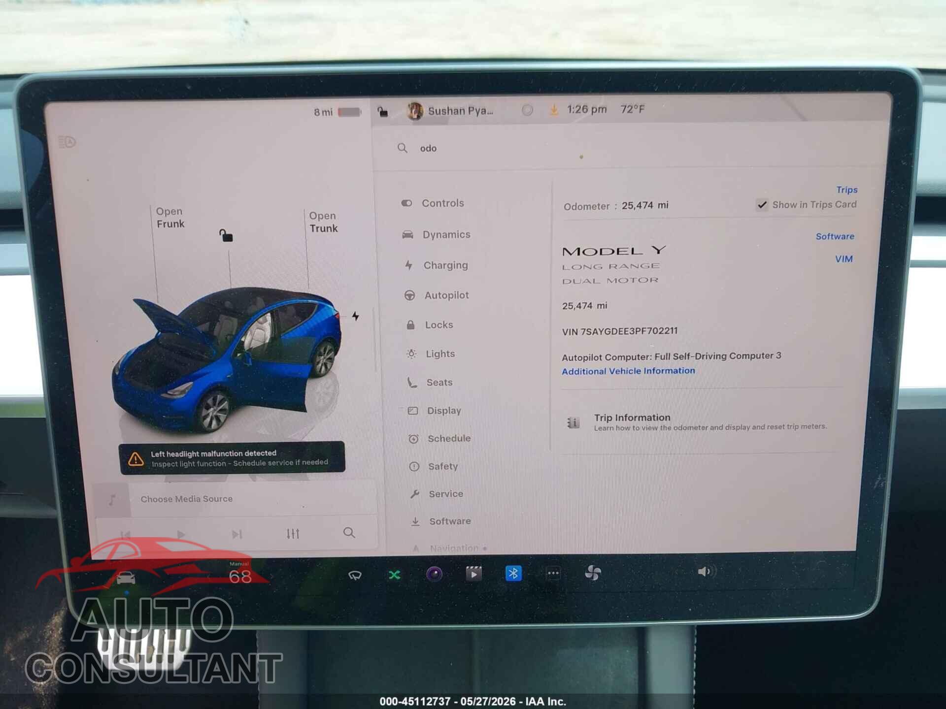 TESLA MODEL Y 2023 - 7SAYGDEE3PF702211