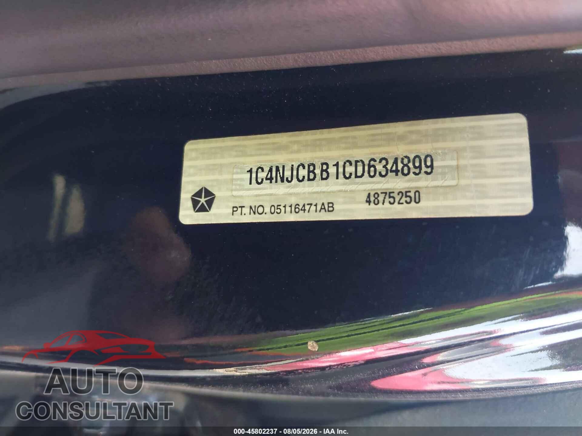 JEEP COMPASS 2012 - 1C4NJCBB1CD634899