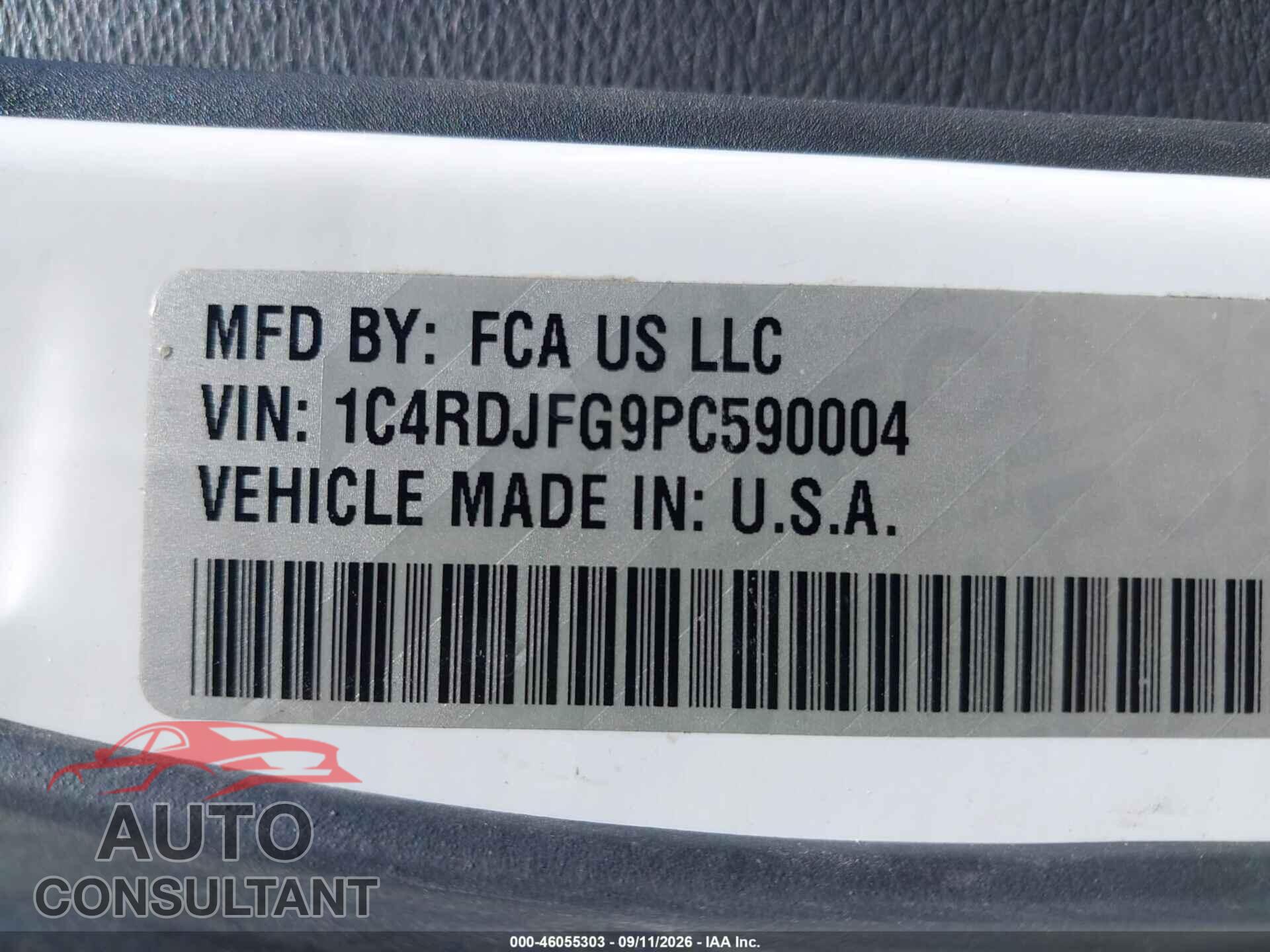 DODGE DURANGO 2023 - 1C4RDJFG9PC590004