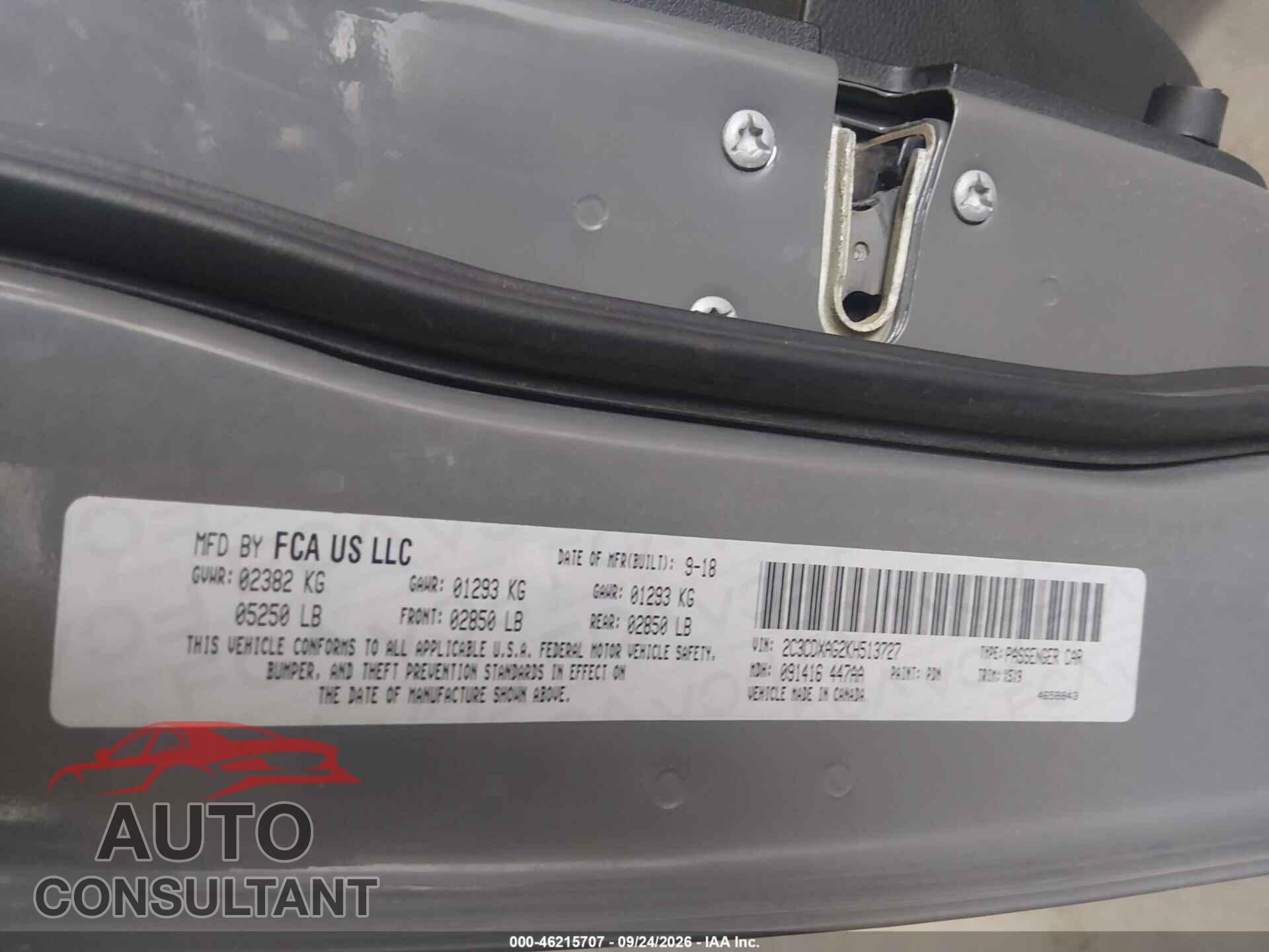 DODGE CHARGER 2019 - 2C3CDXAG2KH513727