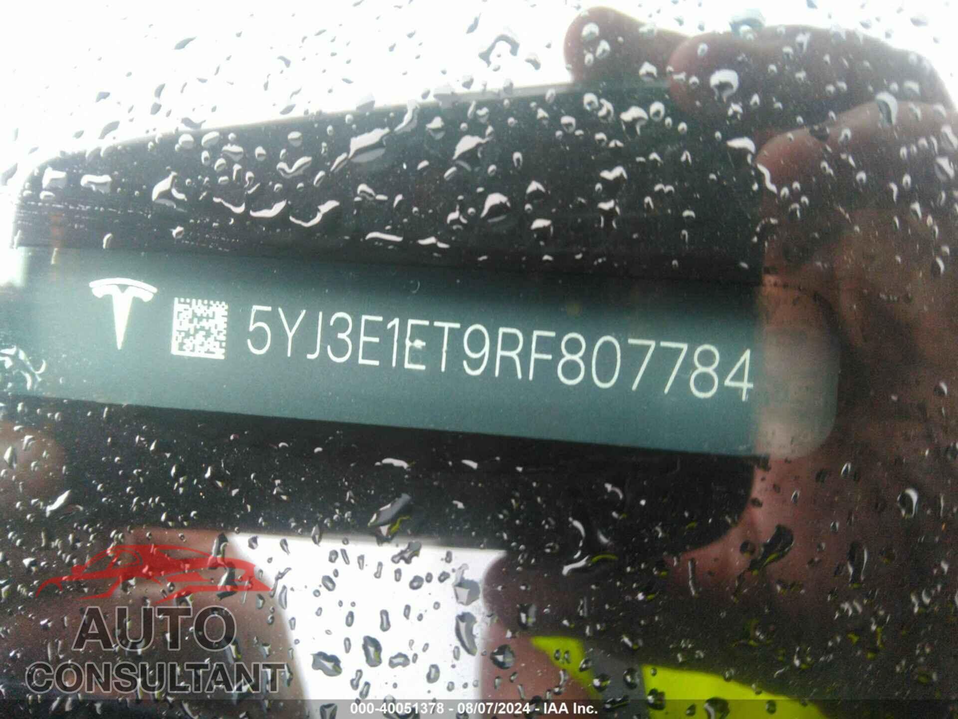 TESLA MODEL 3 2024 - 5YJ3E1ET9RF807784