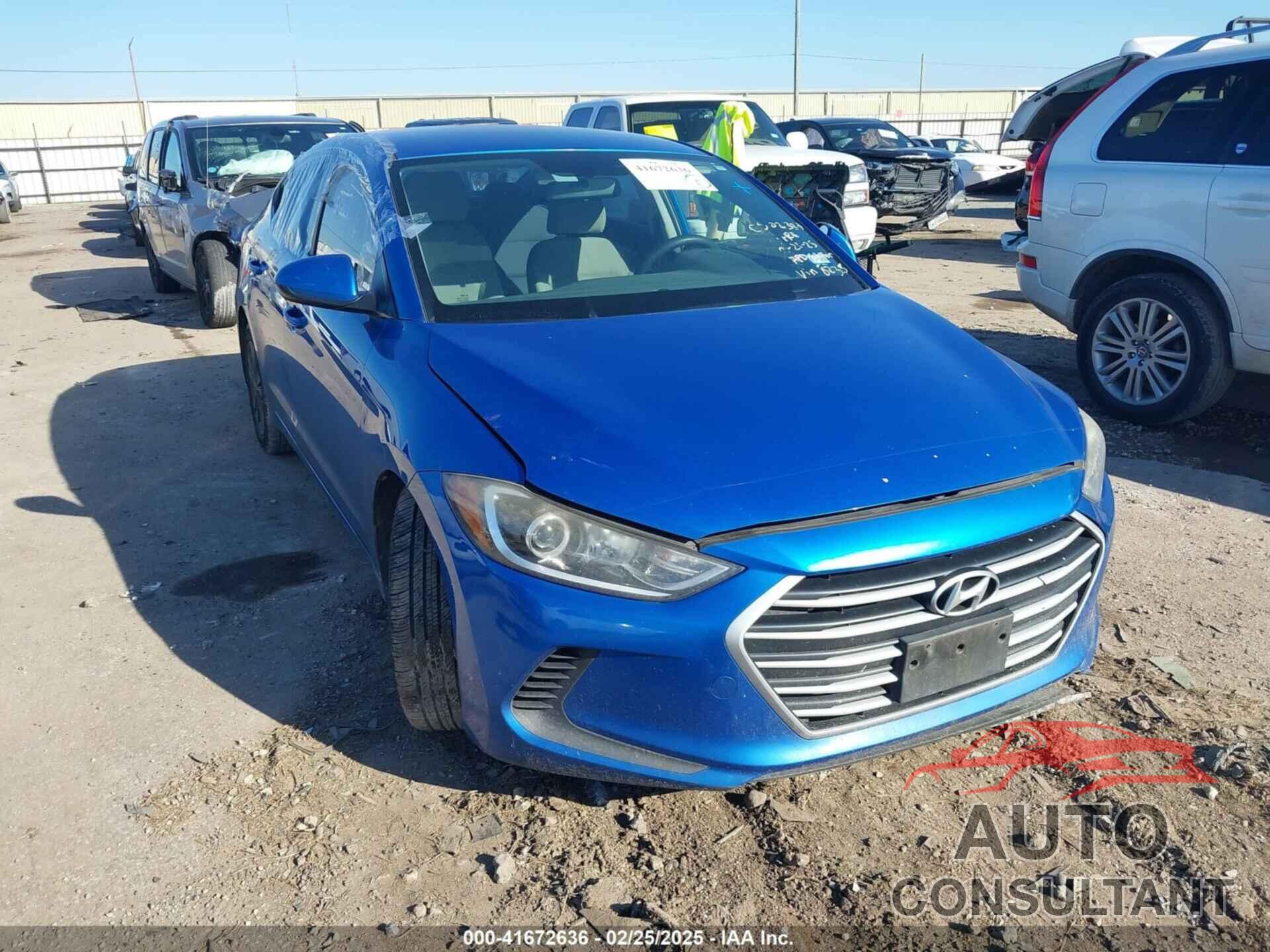 HYUNDAI ELANTRA 2017 - KMHD84LF7HU168235