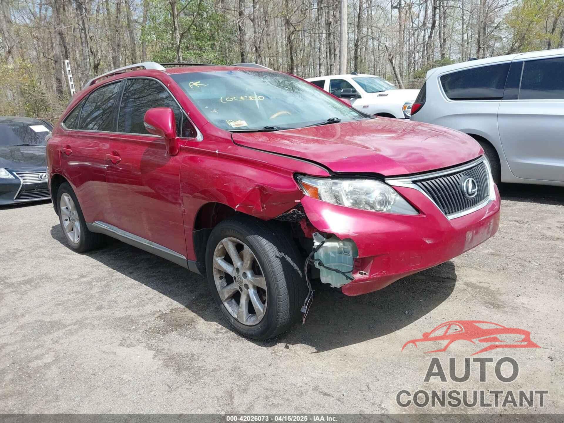 LEXUS RX 350 2010 - JTJBK1BA1A2430038