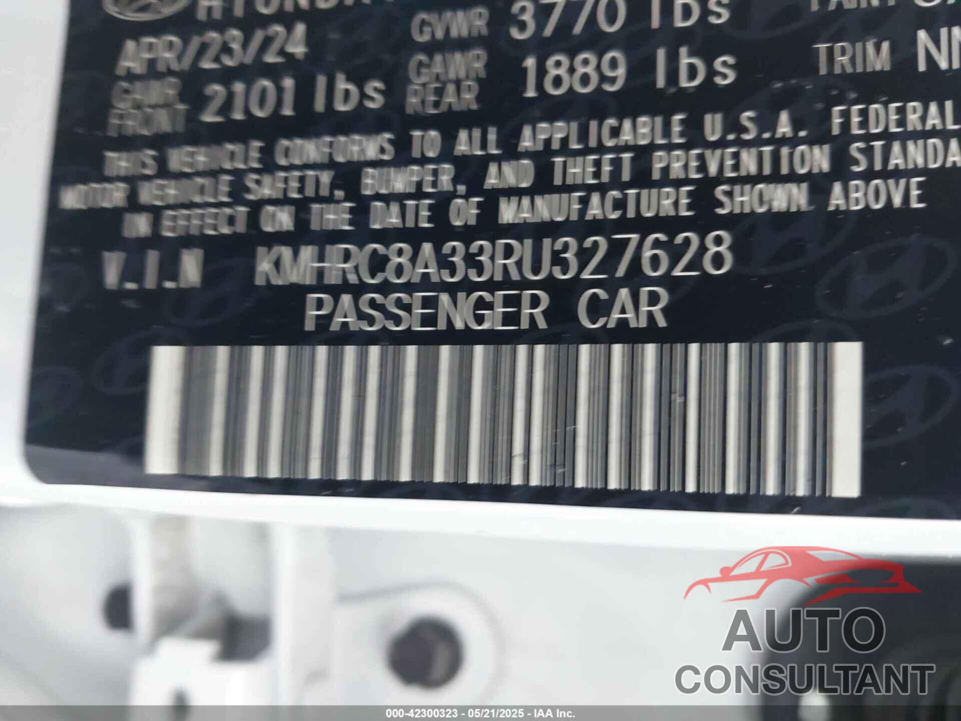 HYUNDAI VENUE 2024 - KMHRC8A33RU327628