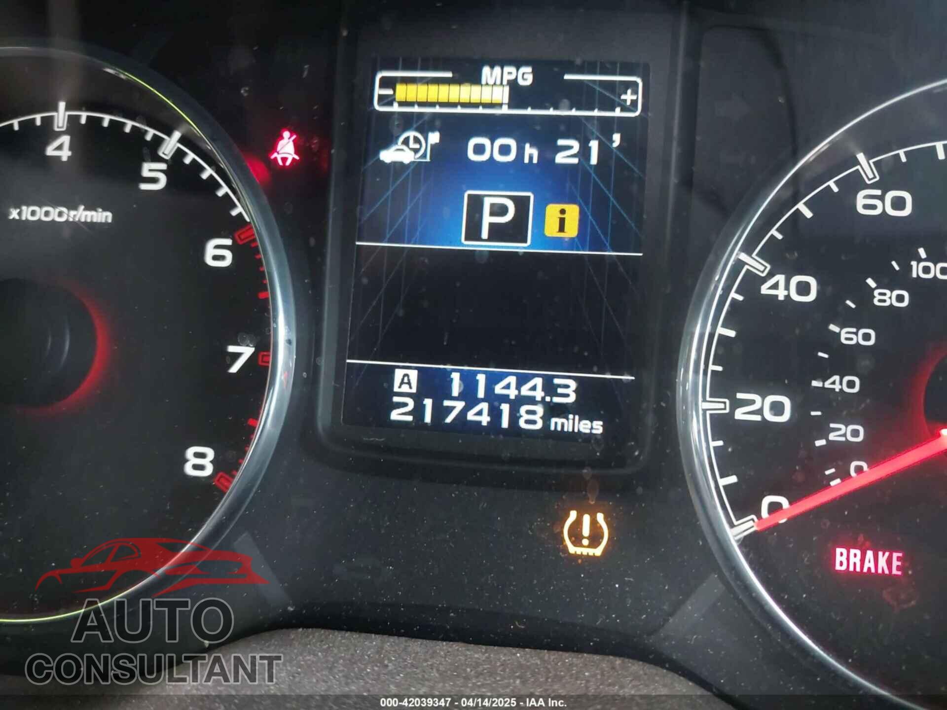 SUBARU OUTBACK 2014 - 4S4BRBLC2E3320678