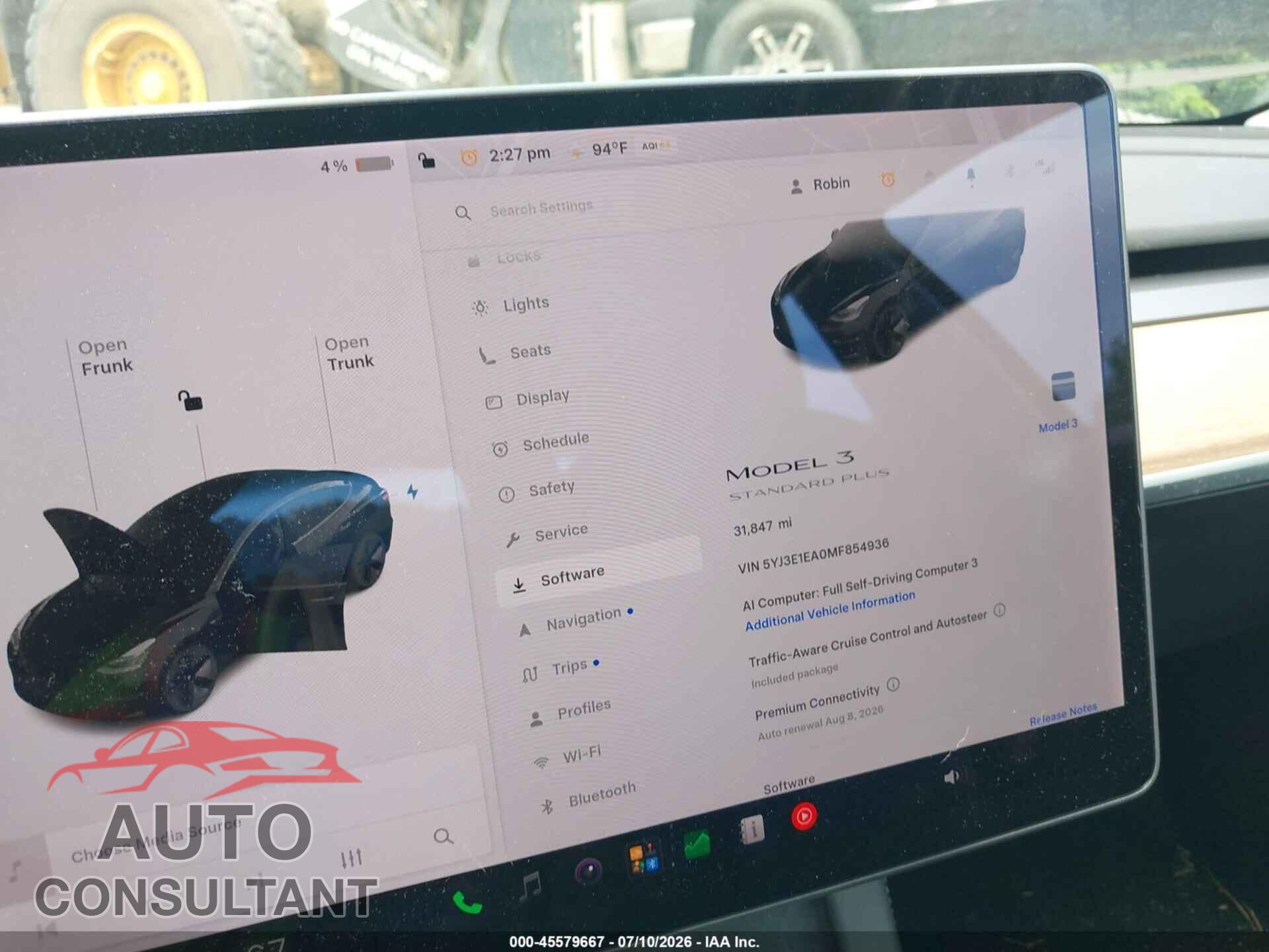 TESLA MODEL 3 2021 - 5YJ3E1EA0MF854936