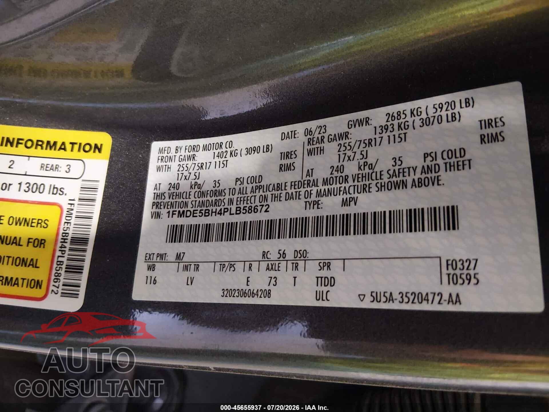 FORD BRONCO 2023 - 1FMDE5BH4PLB58672