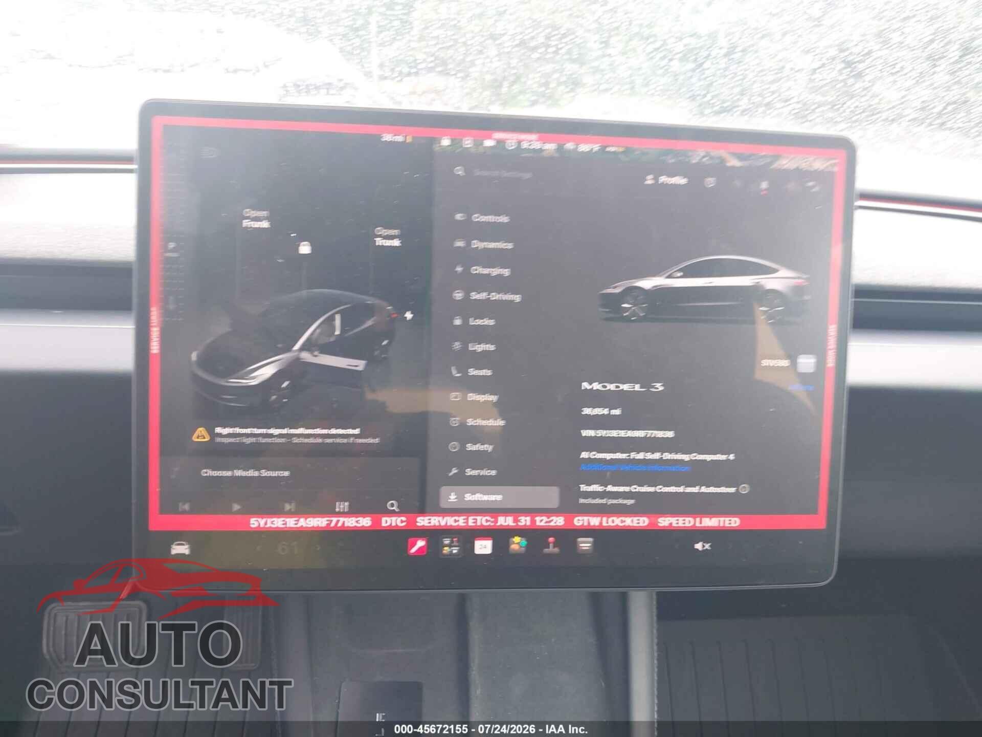 TESLA MODEL 3 2024 - 5YJ3E1EA9RF771836