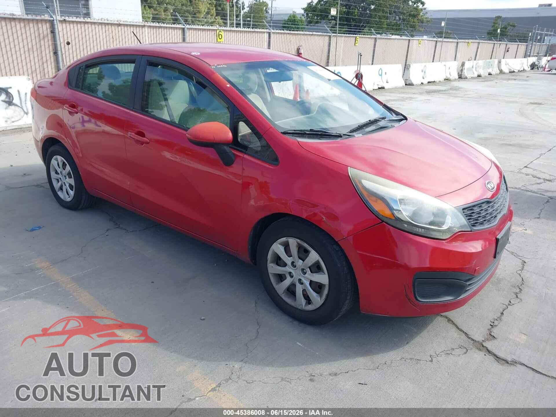 KIA RIO 2012 - KNADM4A38C6033221