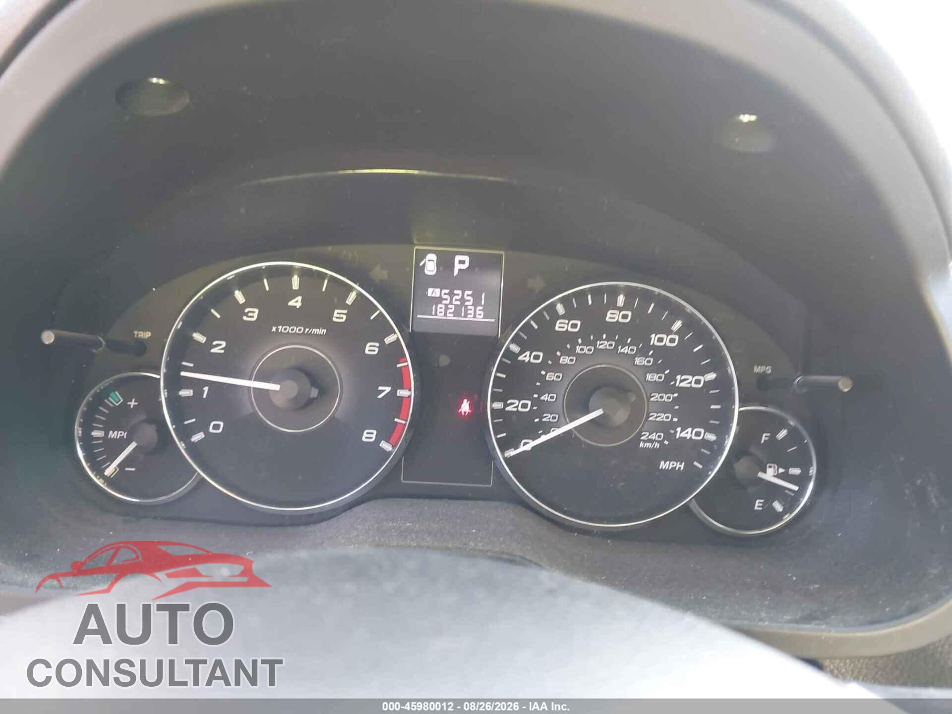 SUBARU OUTBACK 2012 - 4S4BRBLC6C3275337