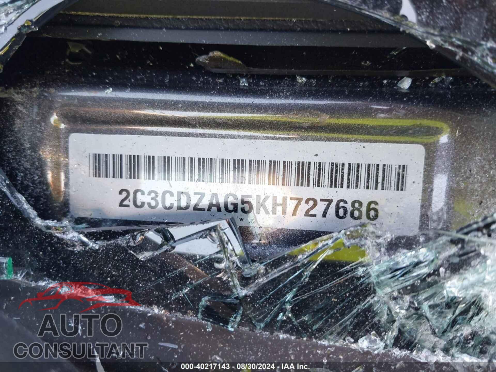 DODGE CHALLENGER 2019 - 2C3CDZAG5KH727686